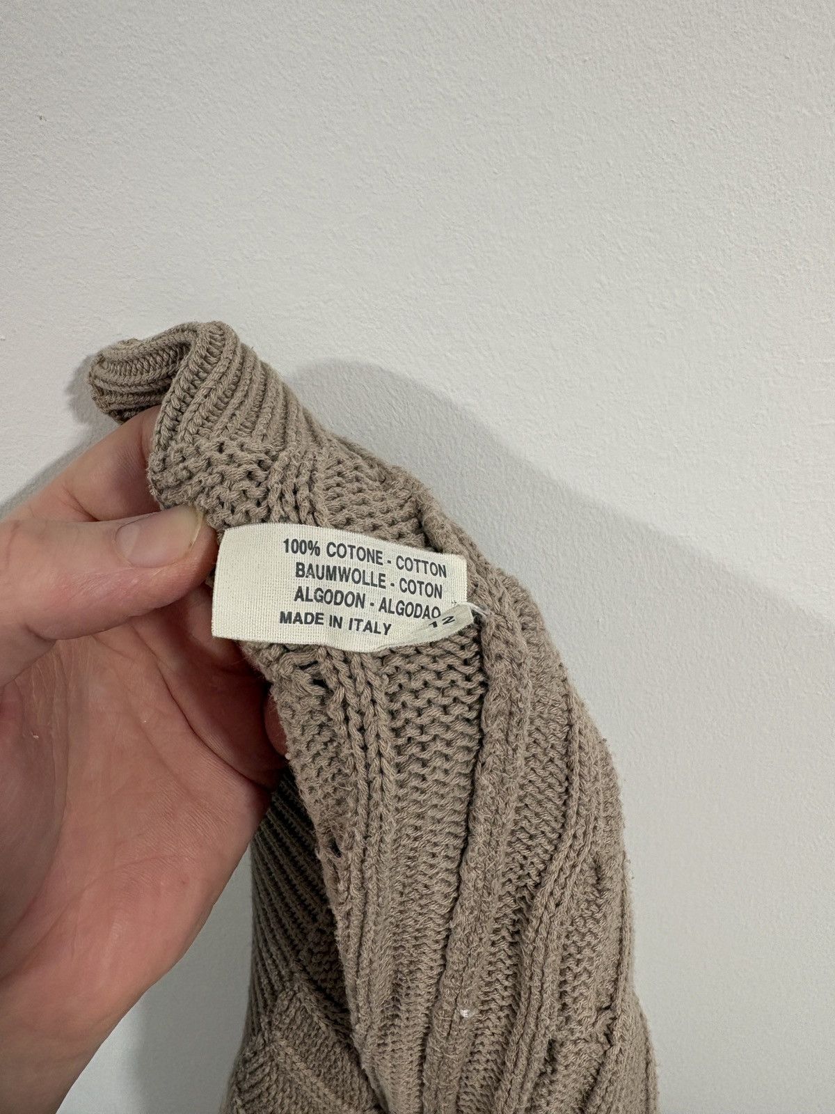 Valentino Valentino Cable Knit Beige Cotton Sweater Made in Italy Size US XL / EU 56 / 4 - 4 Thumbnail