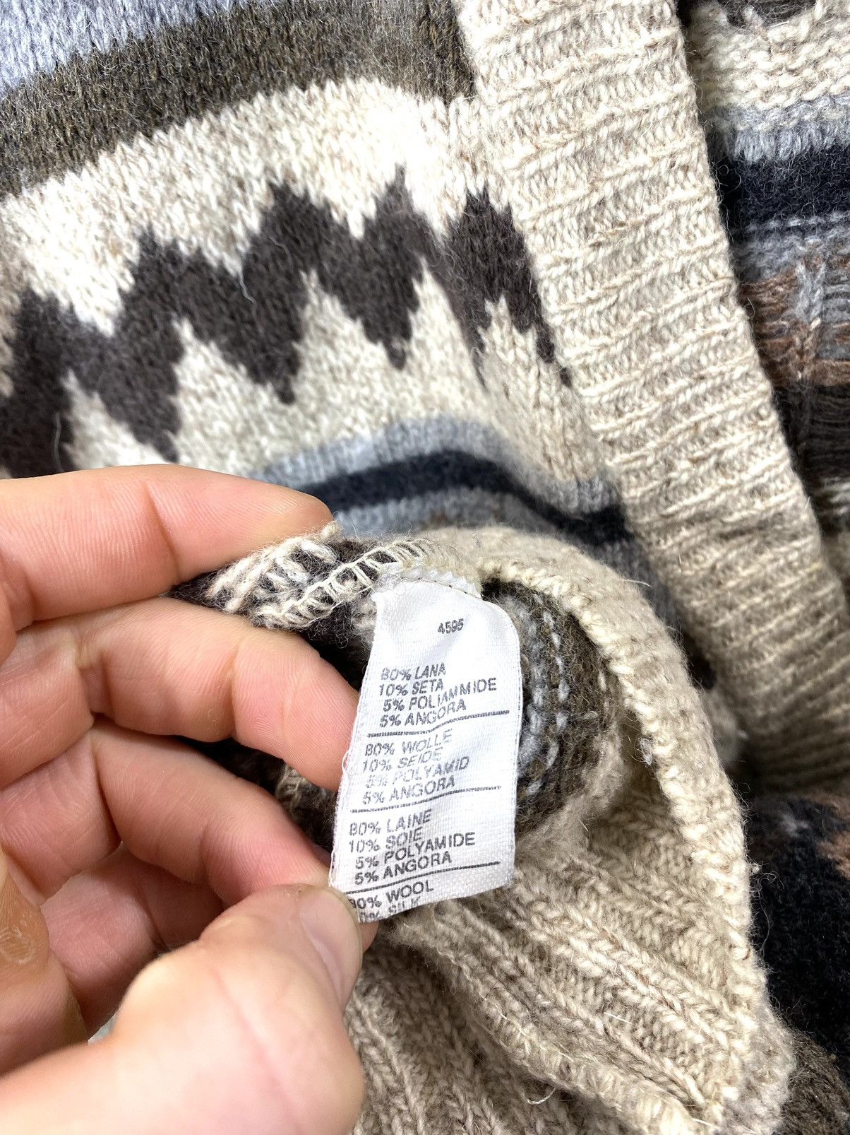 Other Rare! Vintage 80’s Knit Pattern Cardigan Sweater Travis Size US M / EU 48-50 / 2 - 9 Thumbnail