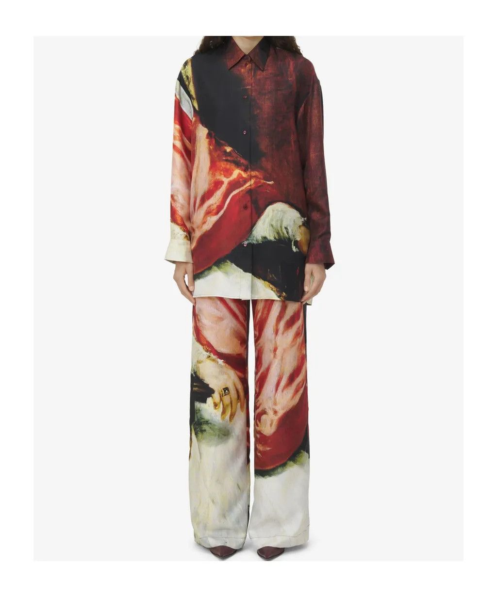 Alexander McQueen o1srvl11e0226 Silk Twill Shirt In Multicolor Size L / US 10 / IT 46 - 3 Thumbnail