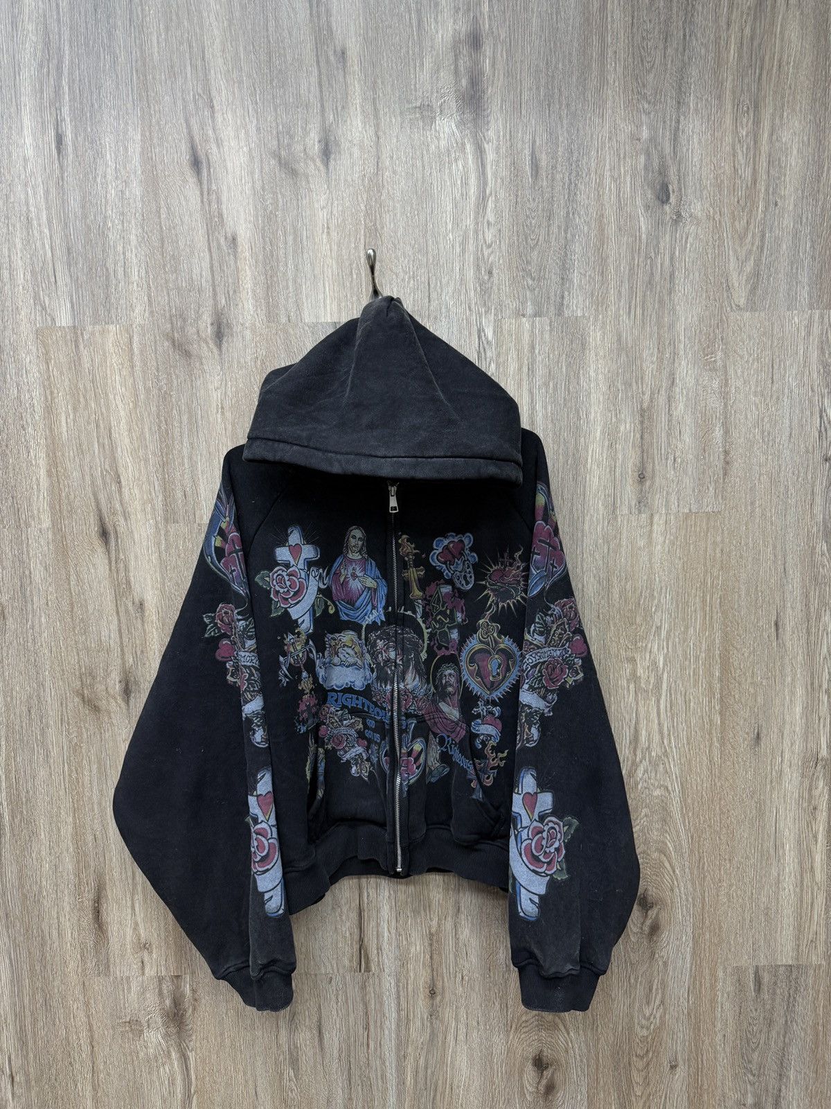 Other Righteous Black Zip Up Hoodie Size US XL / EU 56 / 4 - 1 Thumbnail