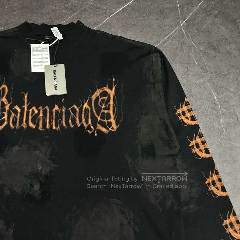 Balenciaga Balenciaga Flame Sanskrit mud dyeing to make old long slee Size US L / EU 52-54 / 3 - 4 Thumbnail