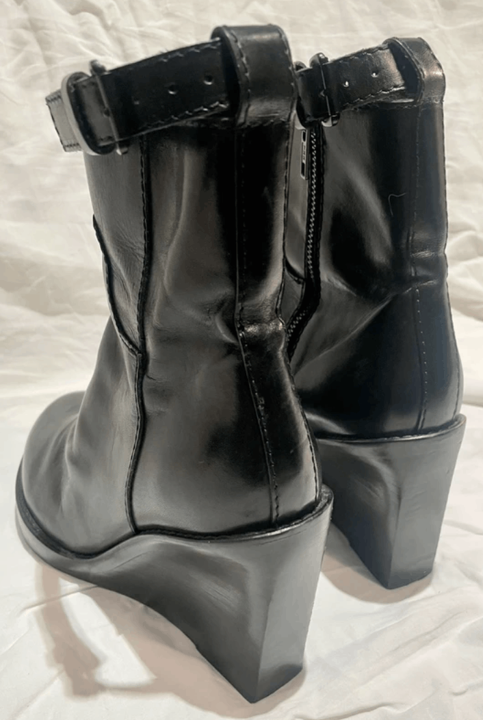 Ann Demeulemeester Ann Demeulemeester Shoes Boots Leather Platform Block Heel Size US 6.5 / IT 36.5 - 4 Thumbnail