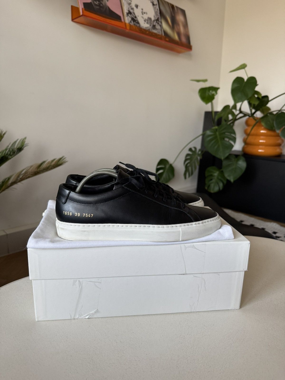 Common Projects Common Projects Achilles Low Black Luxury Leather Sneakers Size US 6.5 / EU 39-40 - 1 Thumbnail