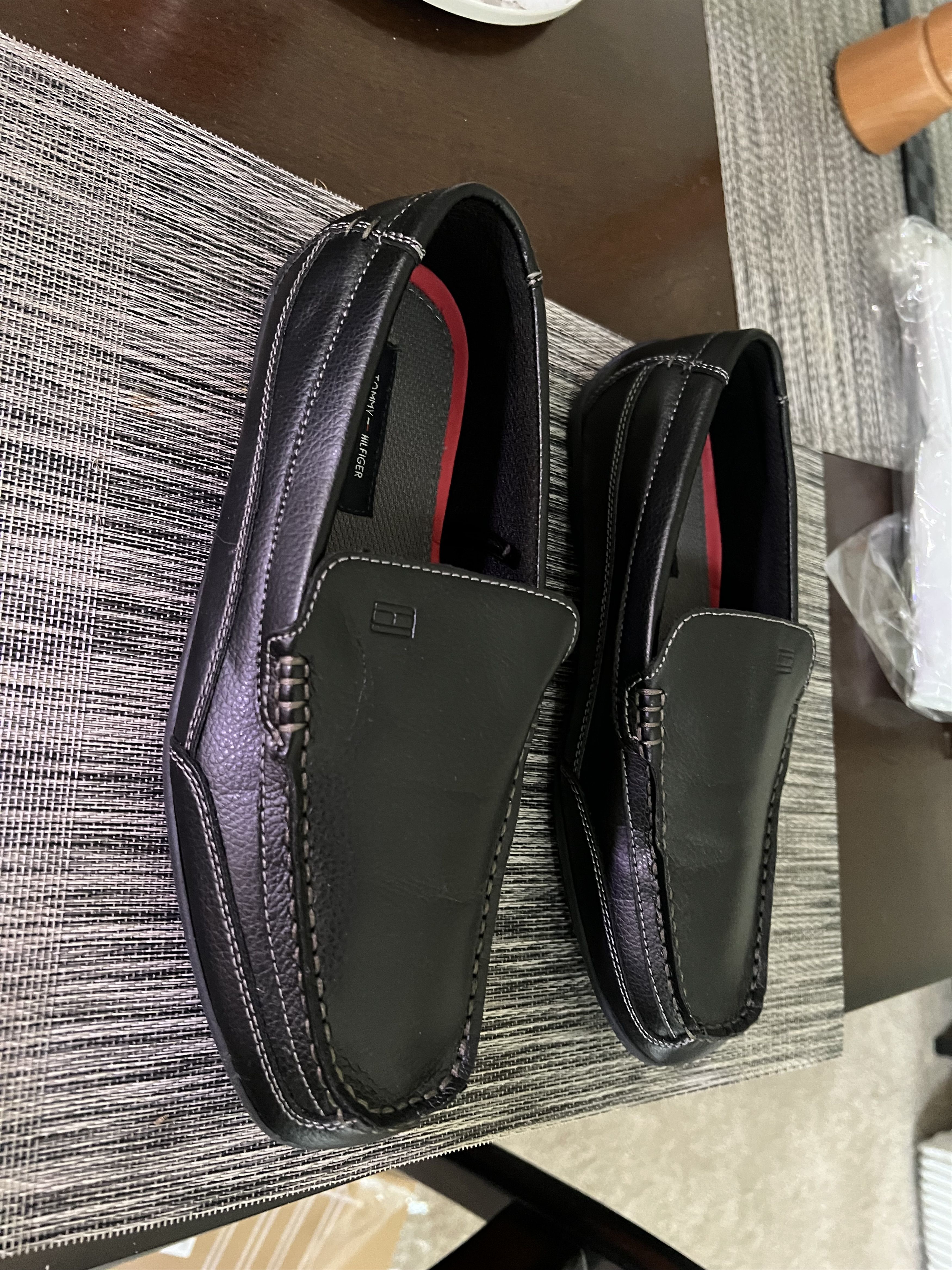 Tommy Hilfiger Mens black leather driving loafers Size US 9.5 / EU 42-43 - 3 Thumbnail