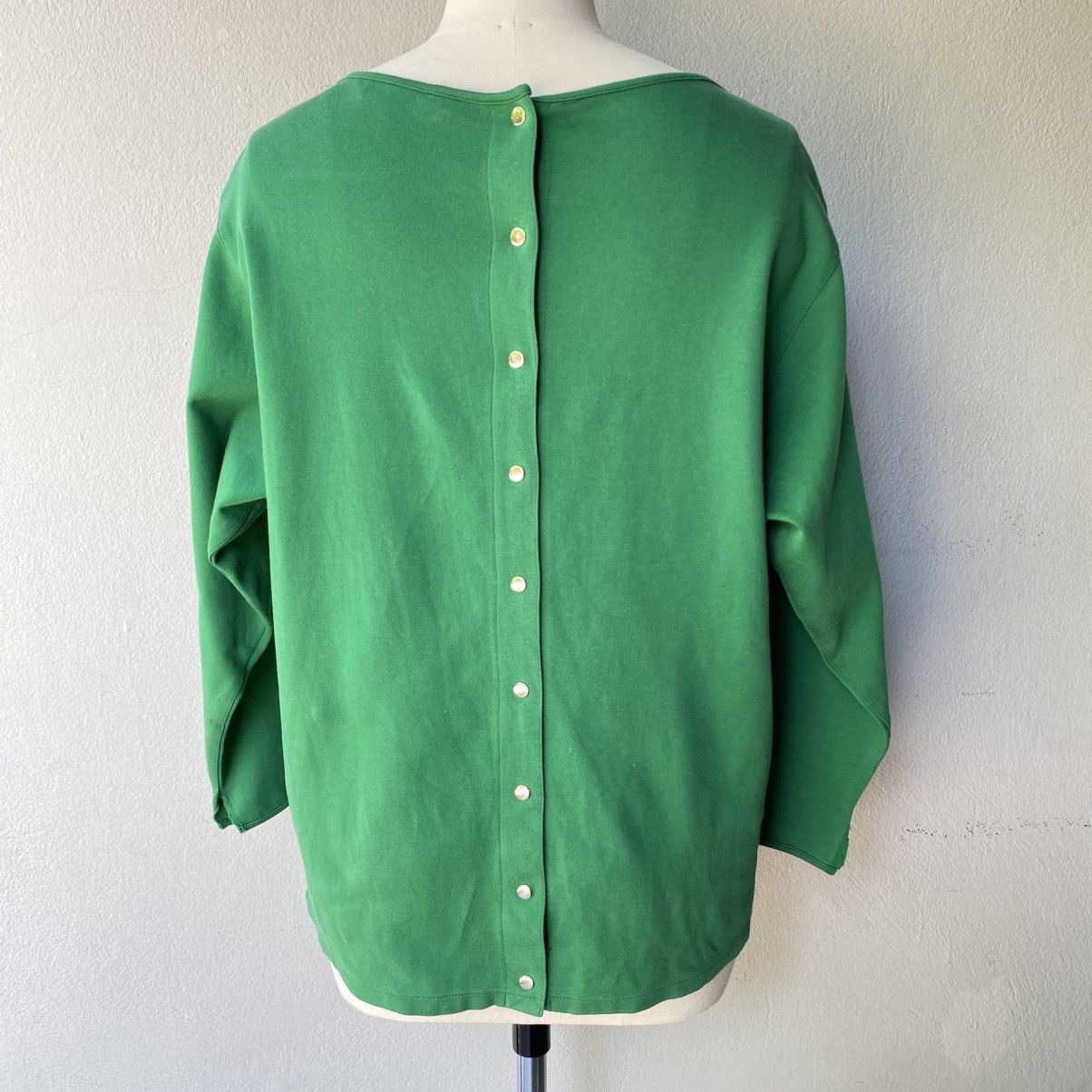 Dior Christian Dior Green Long Sleeve Back-Snap Top with Logo Size M / US 6-8 / IT 42-44 - 16 Thumbnail