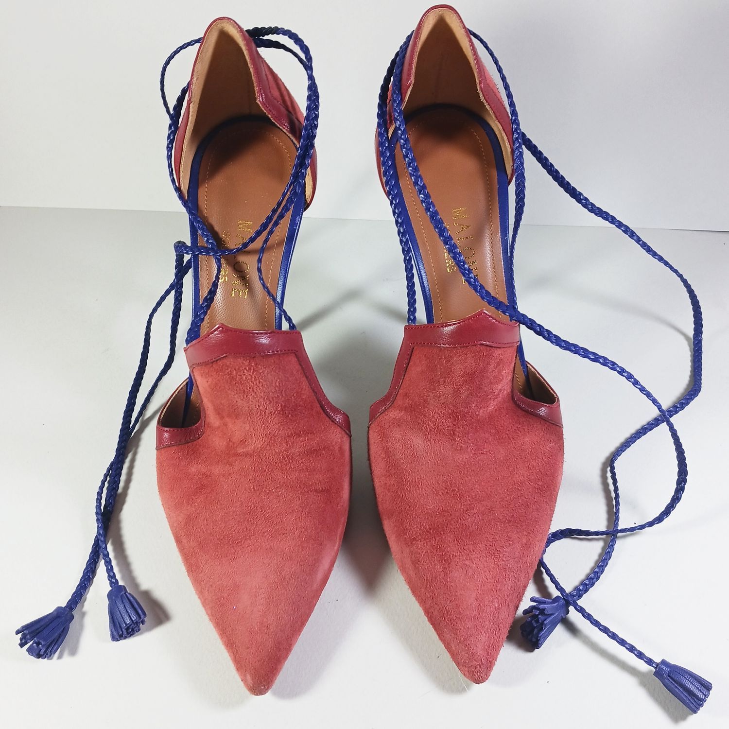 Malone Souliers Malone Souliers Haji Lace-Up Leather Trimmed Suede Pumps Size US 9 / IT 39 - 2 Thumbnail