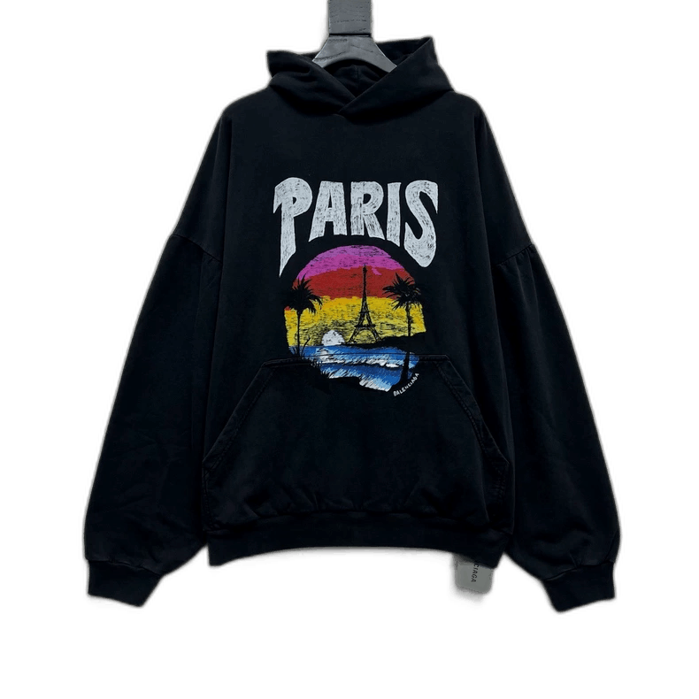 【BALENCIAGA】PARIS TROPICAL ROUND HOODIE Balenciaga Paris Tropical Round Hoodie | italist