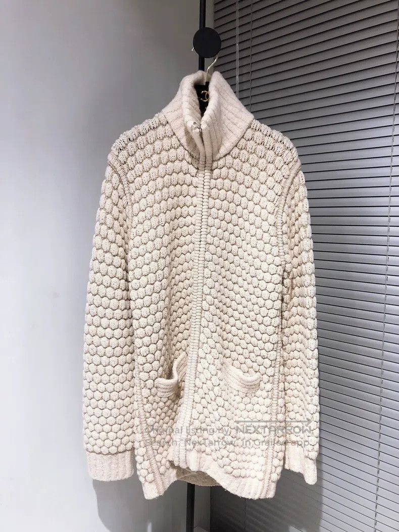 Hermes Hermes Light beige pineapple zipper jacket top Size XS / US 0-2 / IT 36-38 - 1 Thumbnail