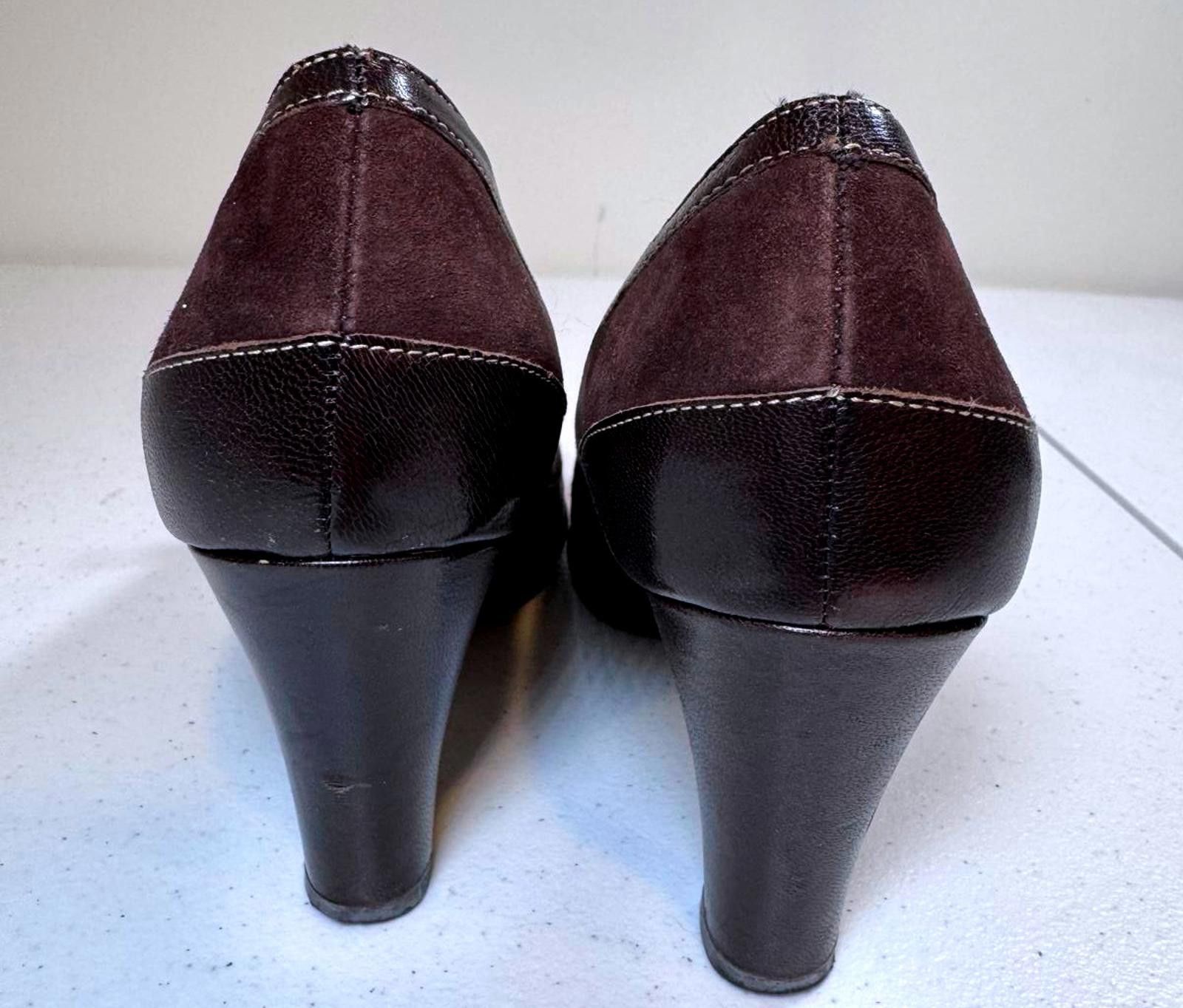 Designer Aerosoles Chic Brown Suede Peep-Toe Heels Size US 10 / IT 40 - 3 Thumbnail