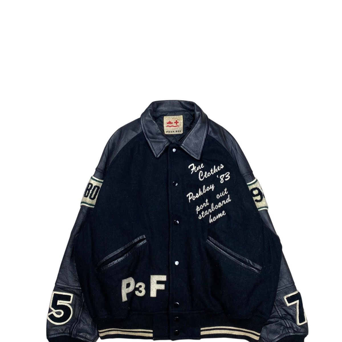 Vintage Vintage Posh Boy Wool Leather Varsity Jacket Size US M / EU 48-50 / 2 - 5 Thumbnail