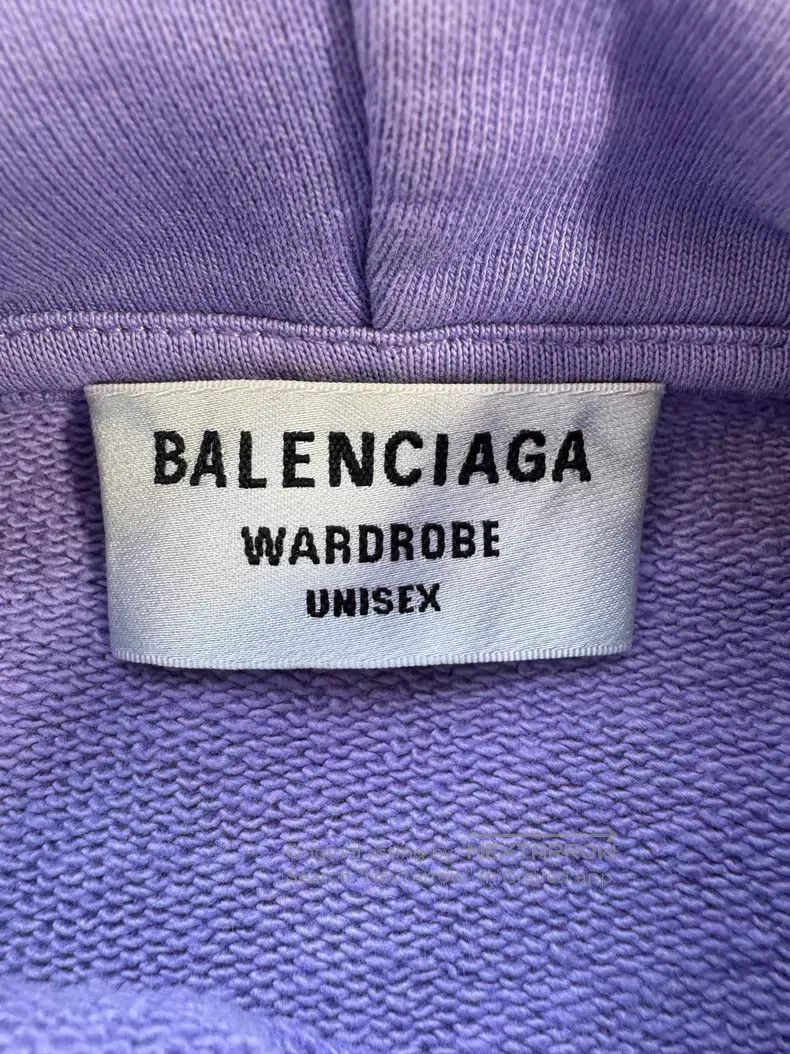 Balenciaga Eggplant Purple Coke Embroidered Hoodie