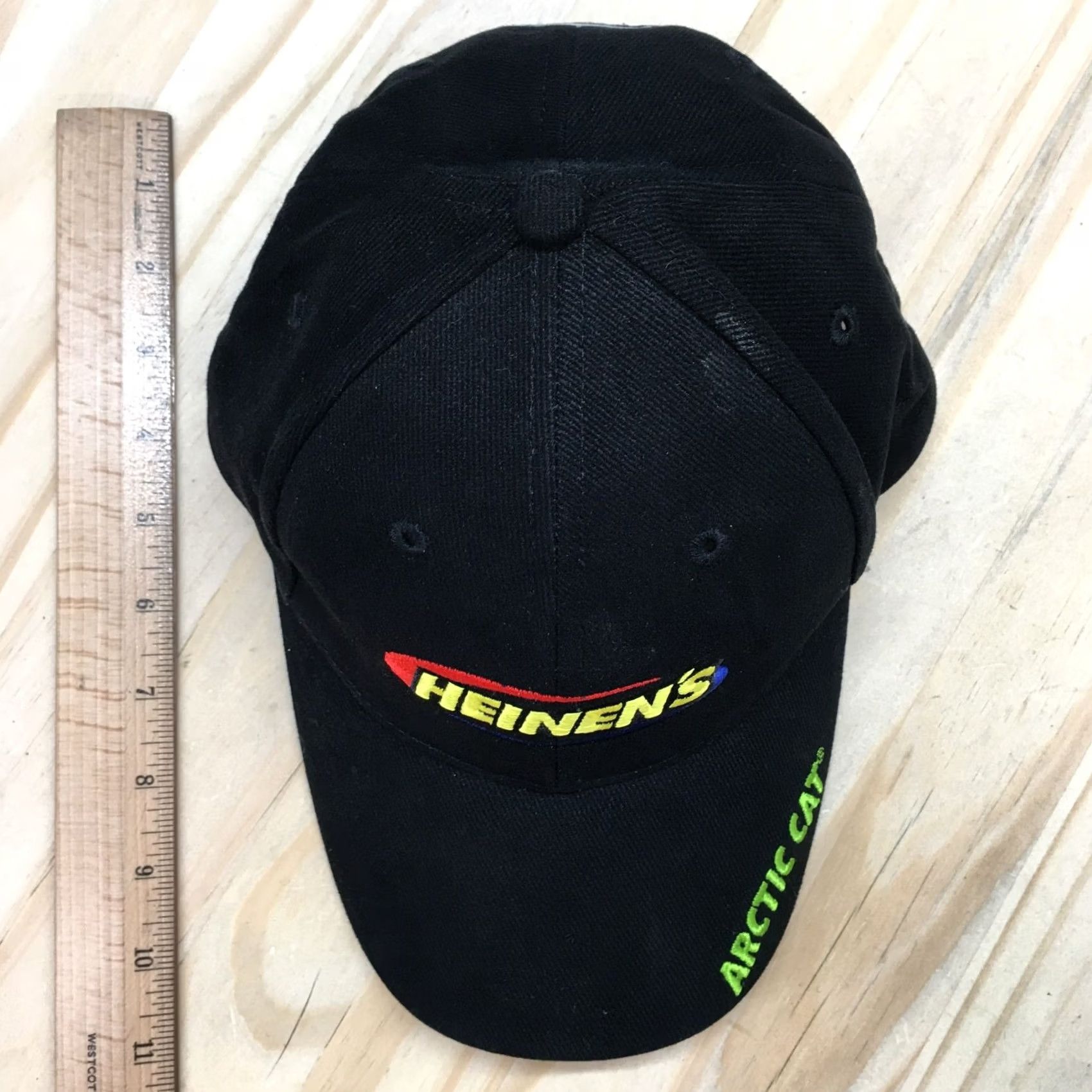 Vintage Arctic Cat Heinen's Baseball Hat Mens Black OS Curved Brim Embroidered Logo Size ONE SIZE - 4 Thumbnail