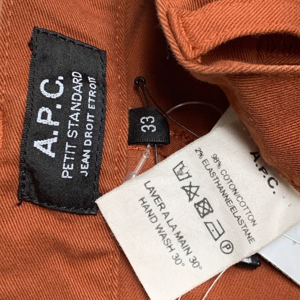 A.P.C. APC Petit Standard Droit Etroit Pants Orange Jeans Straight Size US 33 - 8 Thumbnail