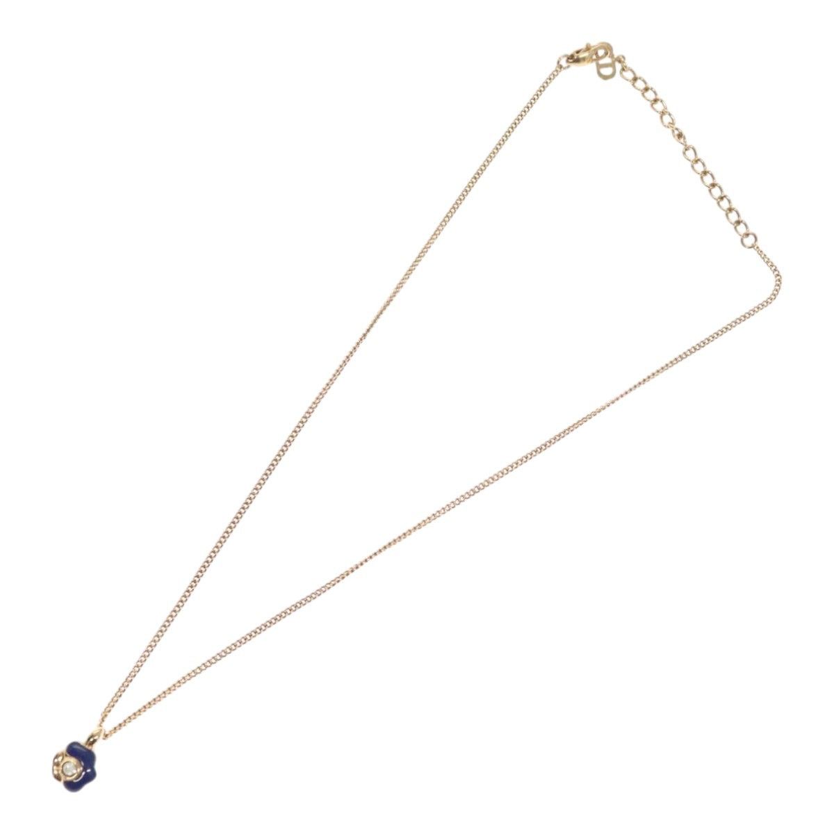 Dior Christian Dior Logo Flower Necklace Metal with Crystals Size ONE SIZE - 1 Thumbnail