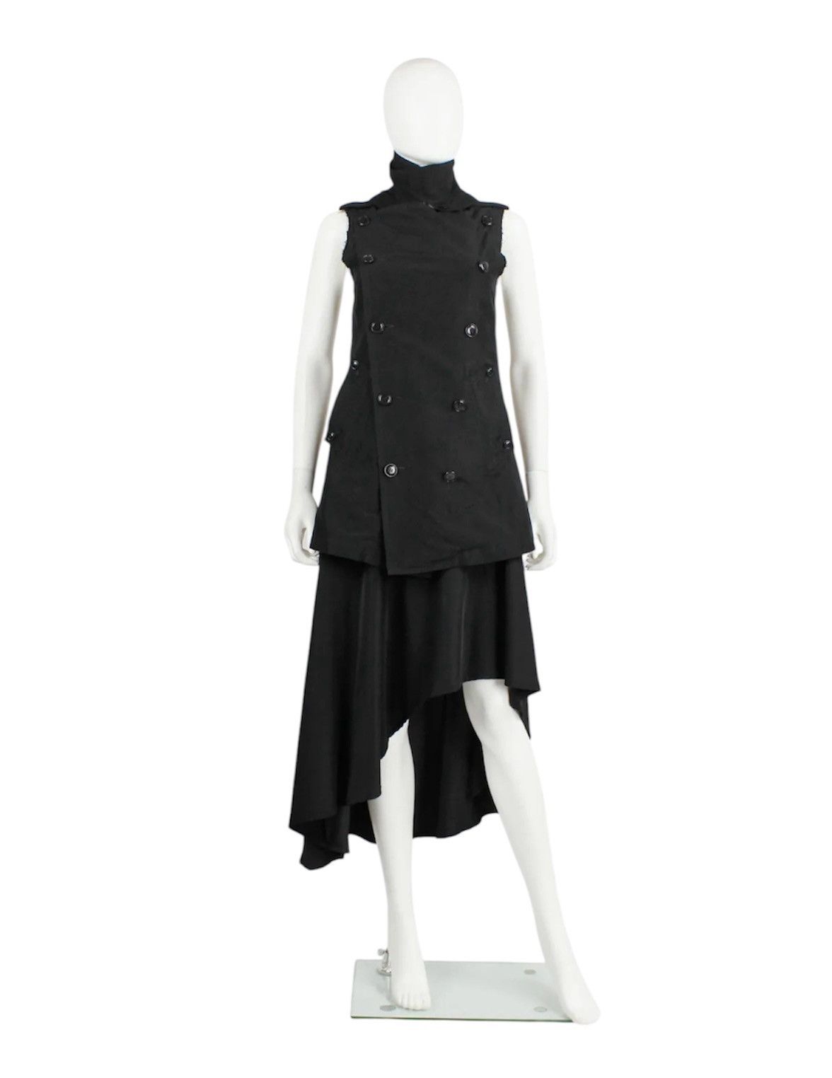 Y's × Yohji Yamamoto Y’s Yohji Yamamoto black double breasted vest with open back Size L / US 10 / IT 46 - 1 Thumbnail