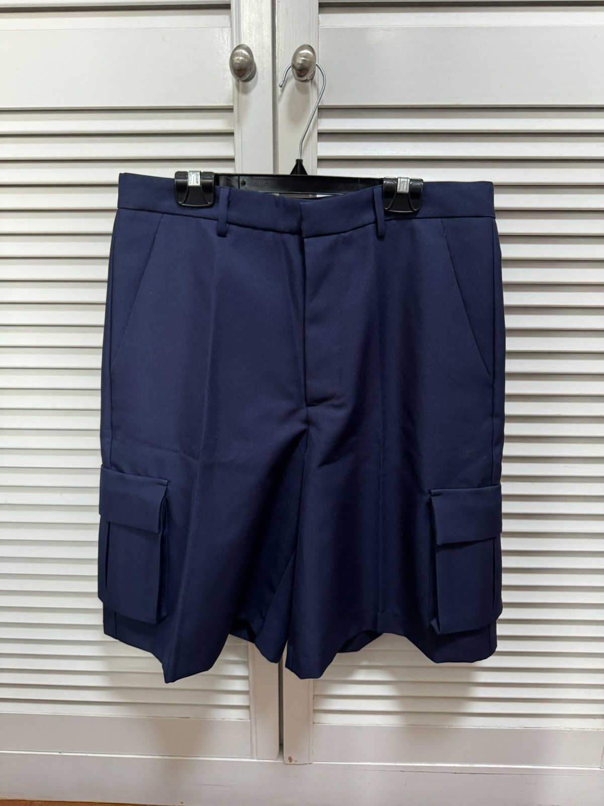 image of Sunnei Wide Leg Shorts in Navy, Men's (Size 32)