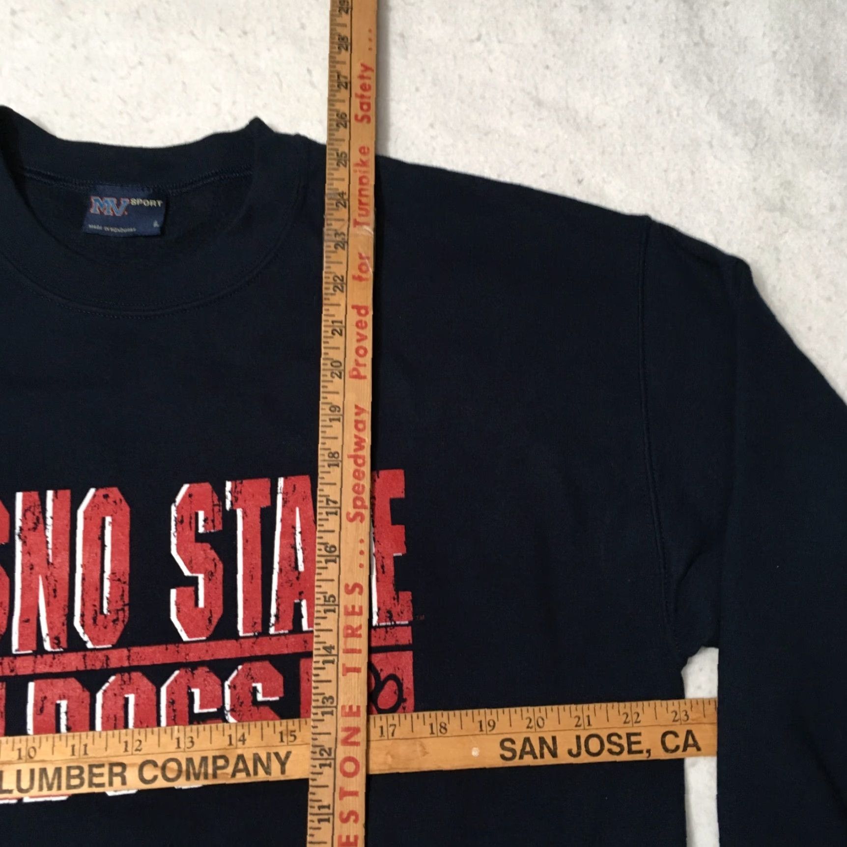 Vintage MV Sport Fresno State Sweatshirt Men L Navy Crew Neck University Bulldogs Shirt Pullover Black? Size US L / EU 52-54 / 3 - 4 Thumbnail