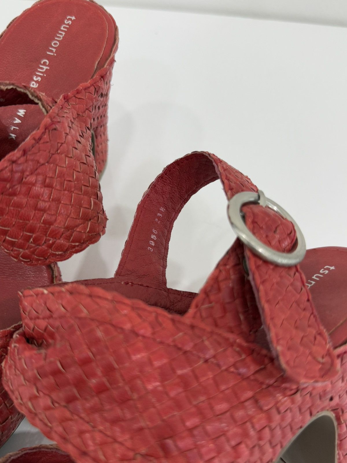 Issey Miyake × Tsumori Chisato Tsumori Chisato By Issey Miyake Intrecciato Leather Heels Size US 6 / IT 36 - 6 Thumbnail
