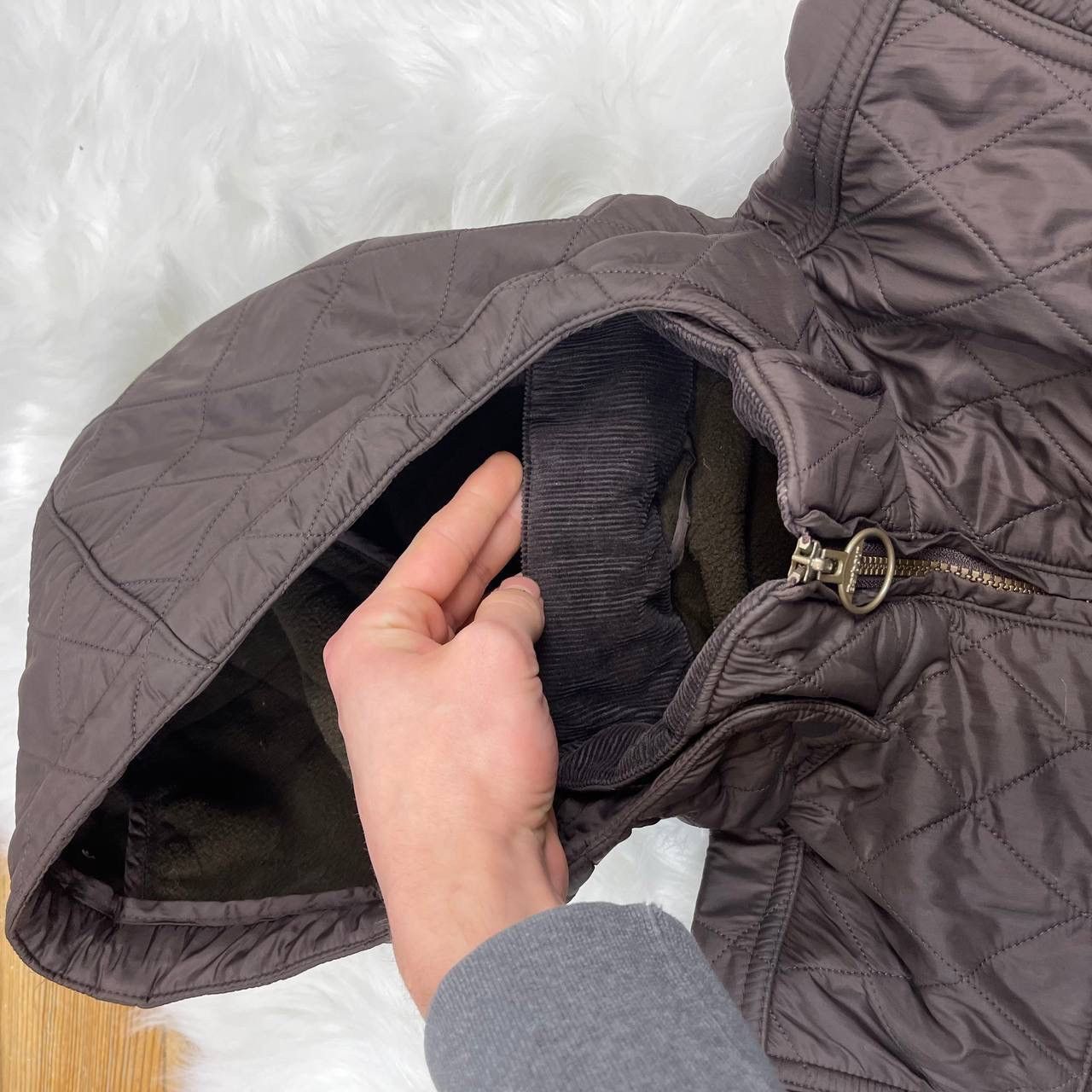 Barbour Barbour Grace Polarquilt Quilted Hooded Jacket Brown Women’s Size M / US 6-8 / IT 42-44 - 4 Thumbnail
