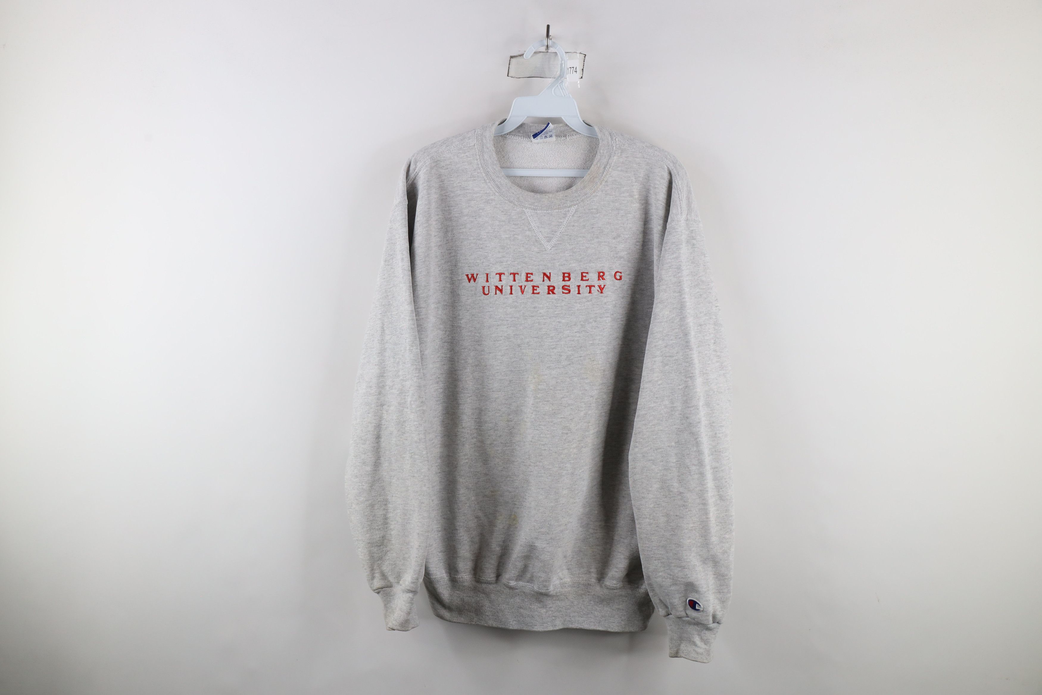 Champion × Vintage Vintage 90s Champion Wittenberg University Sweatshirt Gray Size US L / EU 52-54 / 3 - 1 Thumbnail
