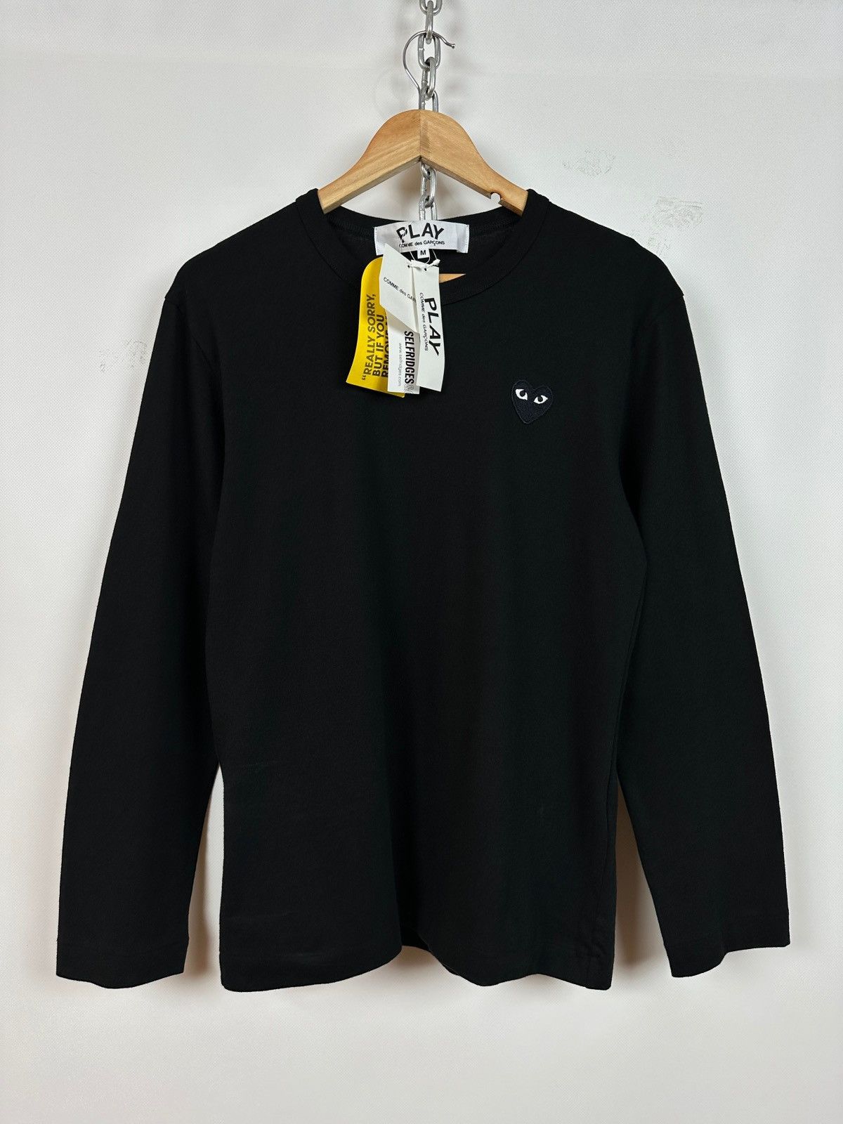 NWT! Comme des Garçons Play Small Heart Long Sleeve Shirt