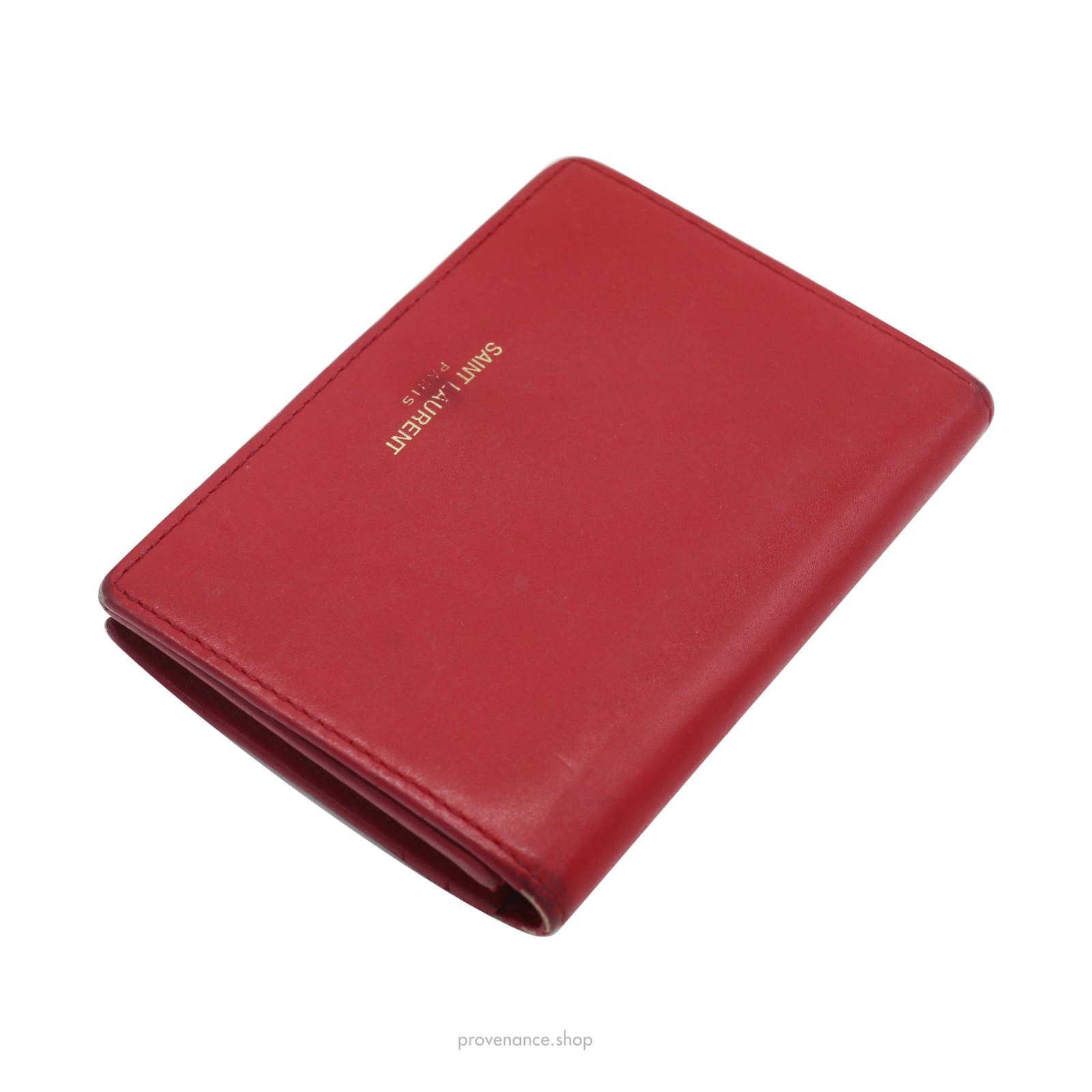Saint Laurent Paris 🔴 Saint Laurent Paris SLP Card Holder - Poppy Red Leather Size ONE SIZE - 4 Thumbnail