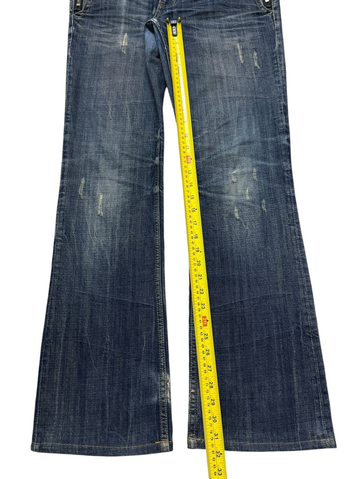 Kapital Vintage Japanese Brand Faded Wash Distress Wide Leg Flare Size US 34 / EU 50 - 10 Thumbnail