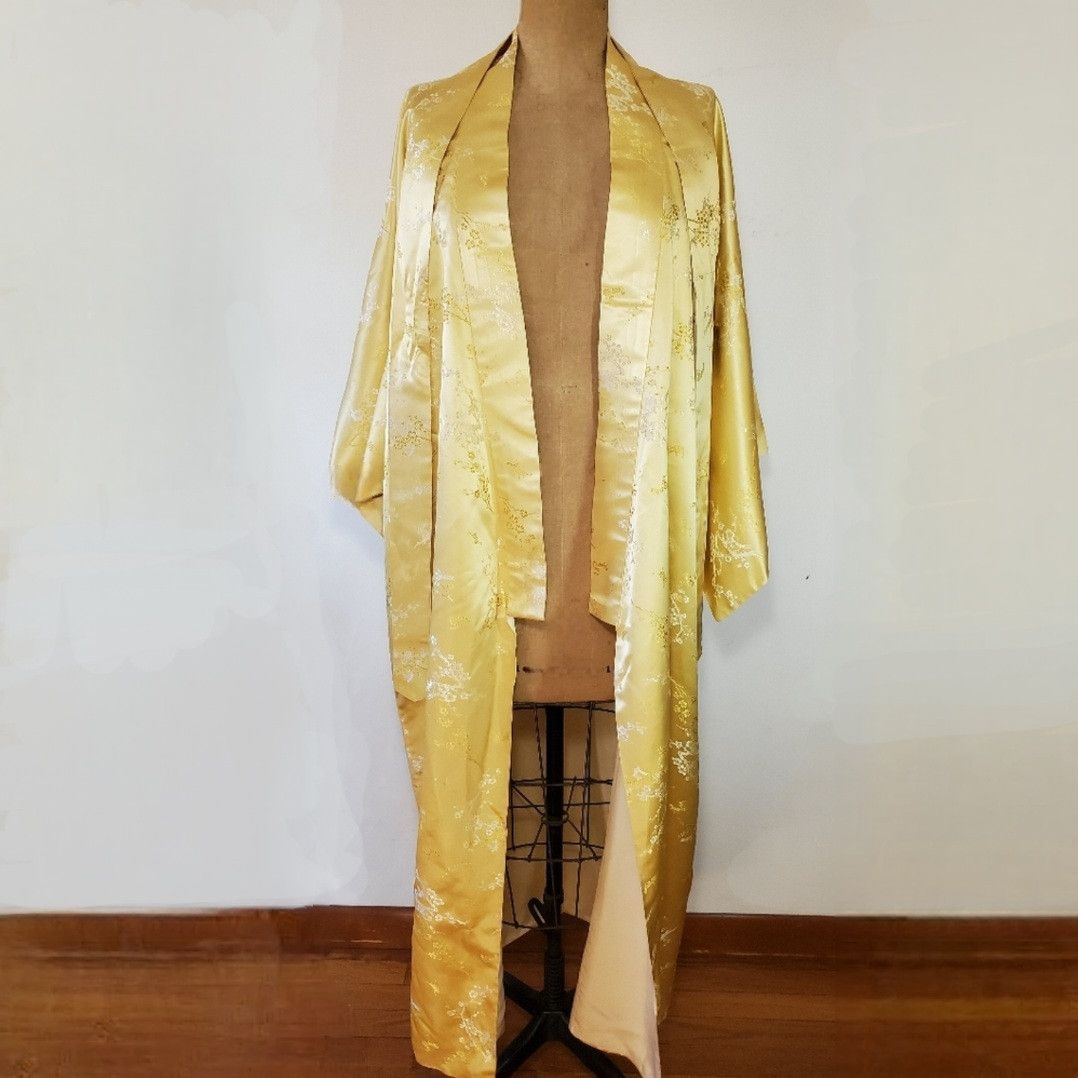 Handmade Kimono Size XL Yurata Robe Vintage Made in Japan 100% Silk Size XL / US 12-14 / IT 48-50 - 7 Thumbnail