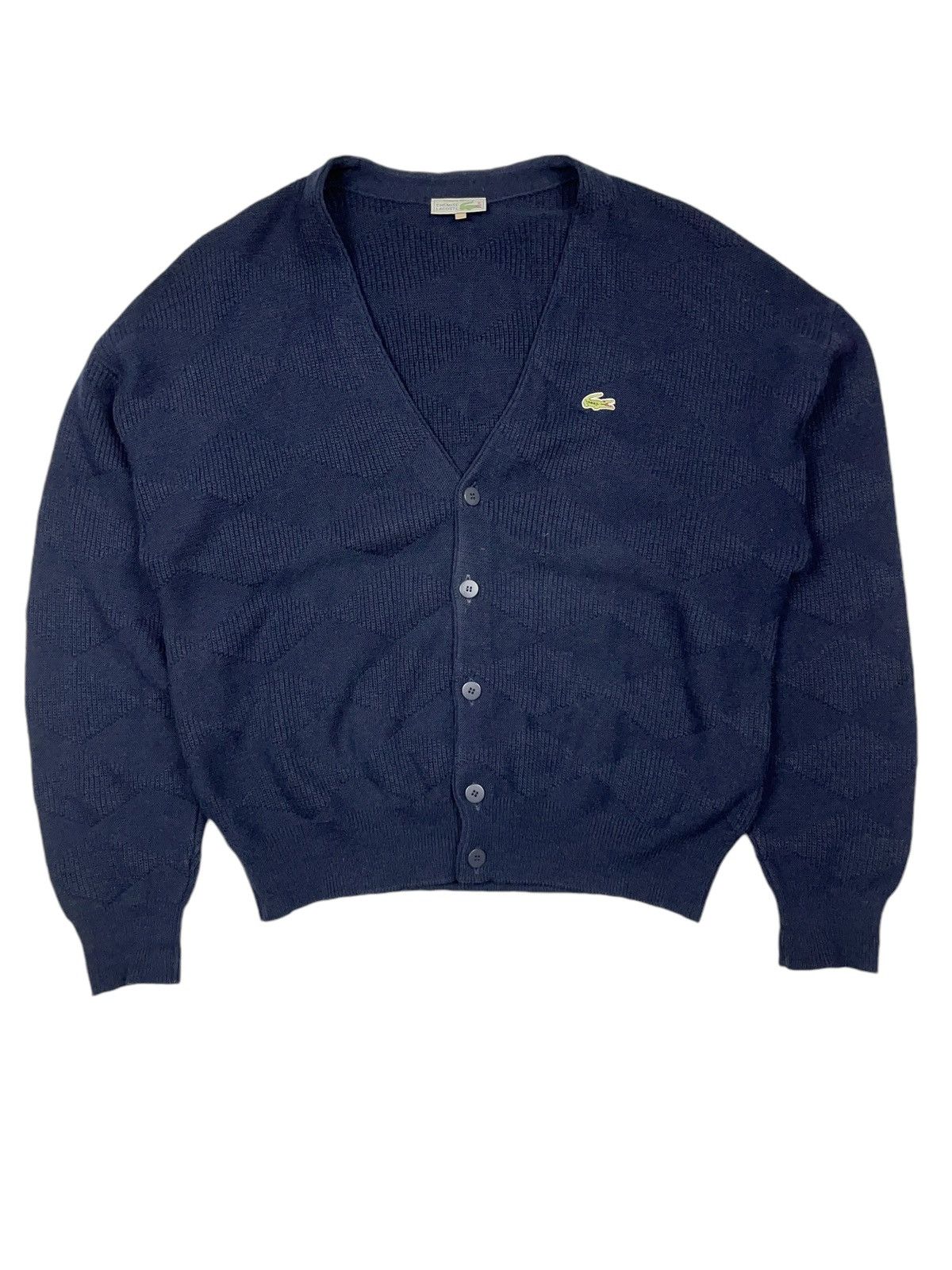 Vintage 90s Lacoste Knitted Cardigan Made in France