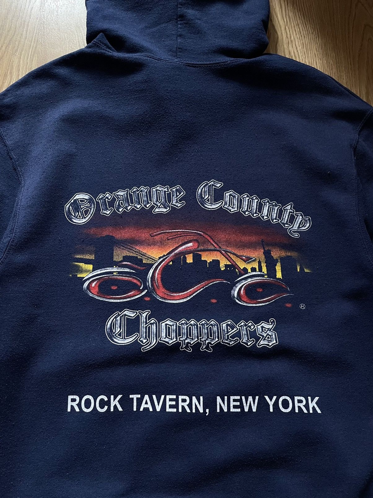 Harley Davidson Vintage Y2K Orange Country Choppers New York Biker Hoodie Size US M / EU 48-50 / 2 - 4 Thumbnail