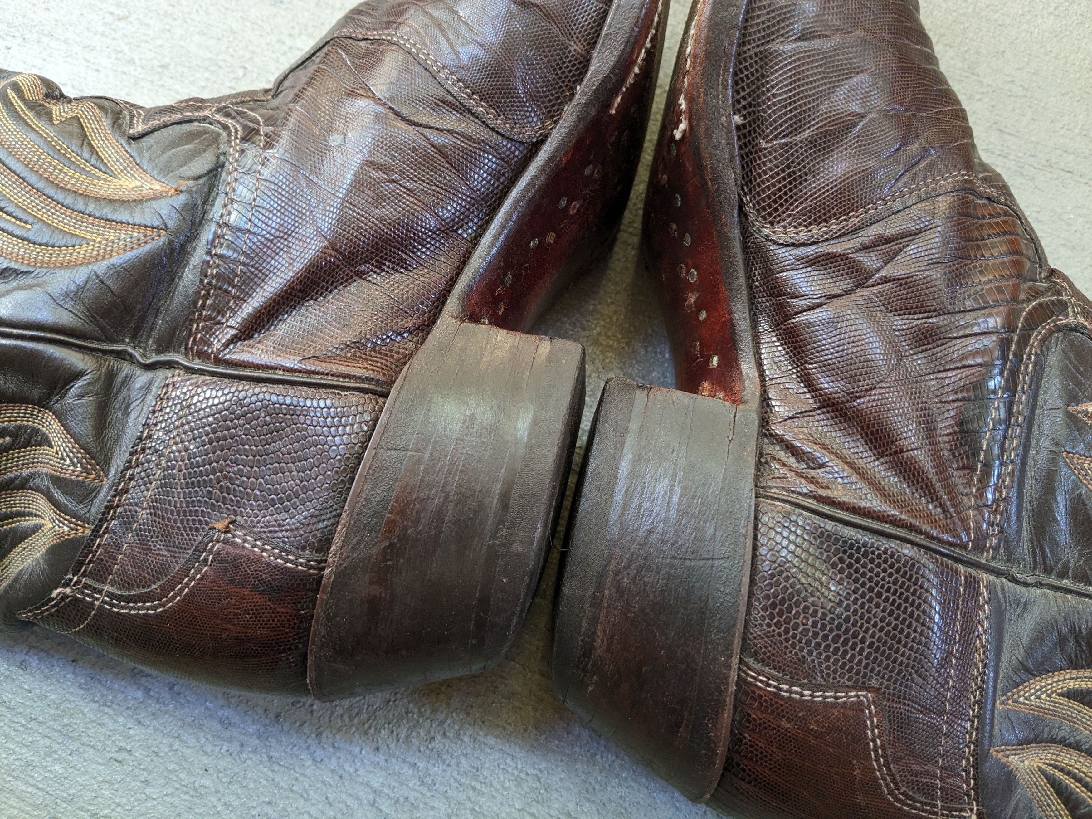 Vintage Justin Lizard Cowboy Boots Brown 9 D Leather USA Size US 9 / EU 42 - 16 Thumbnail