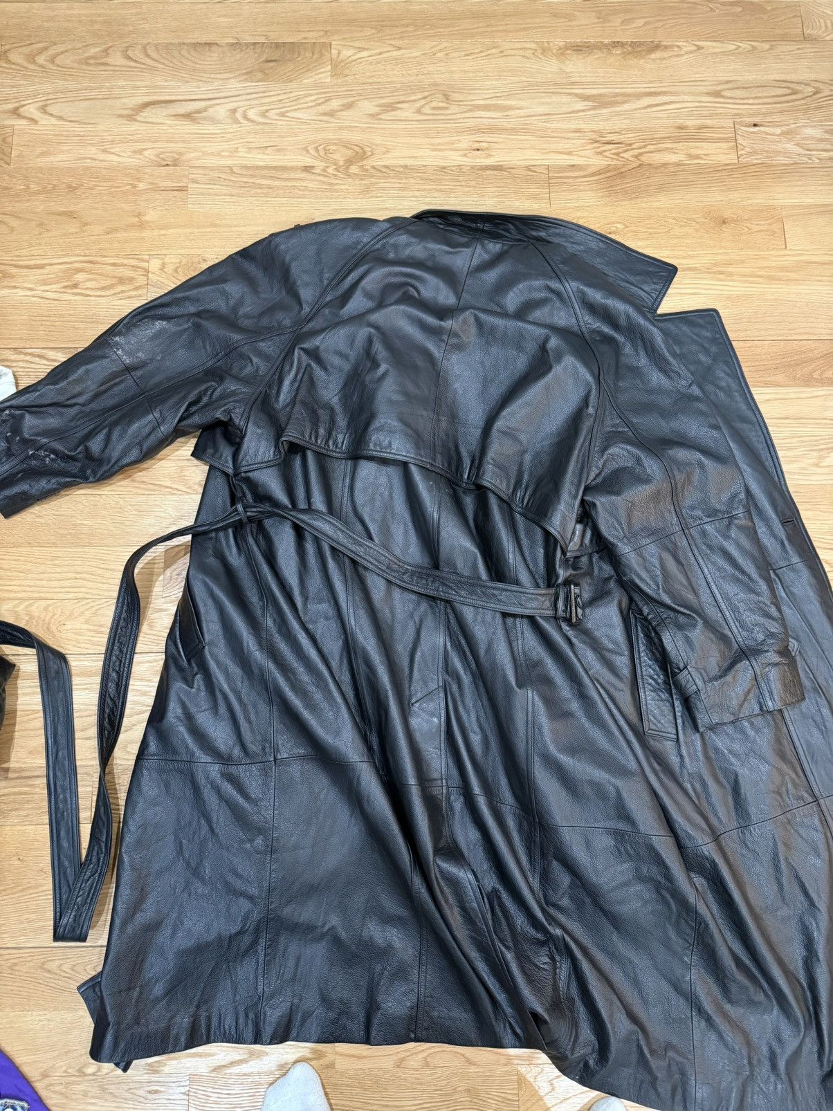 Other Vintage Black Leather Trench Coat – Matrix / Y2K Style Size US XXL / EU 58 / 5 - 3 Thumbnail