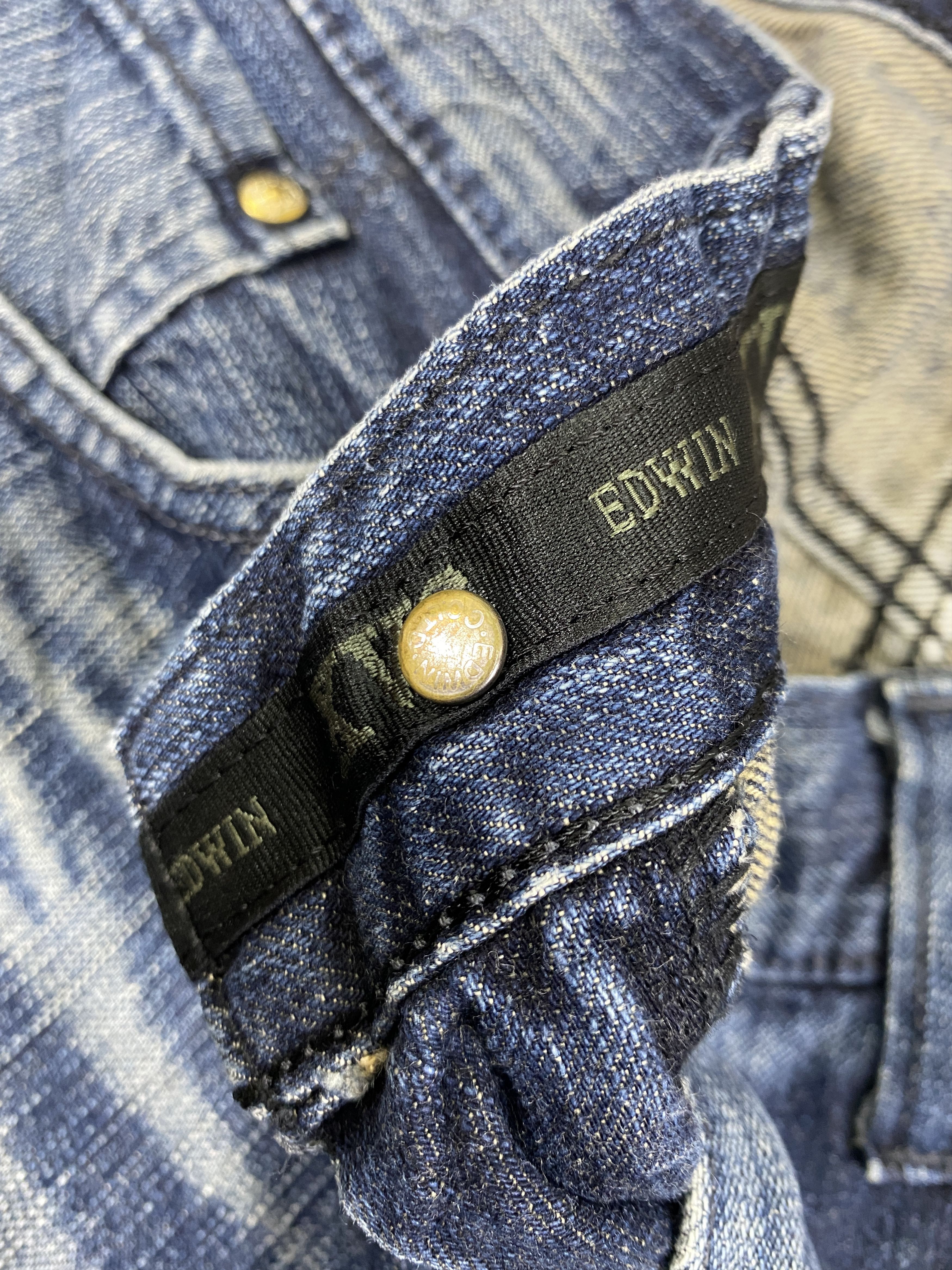 Japanese Brand Distressed Blue Vintage Edwin XVS Jeans 37x30 Denim- JN3843 Size US 37 - 7 Thumbnail