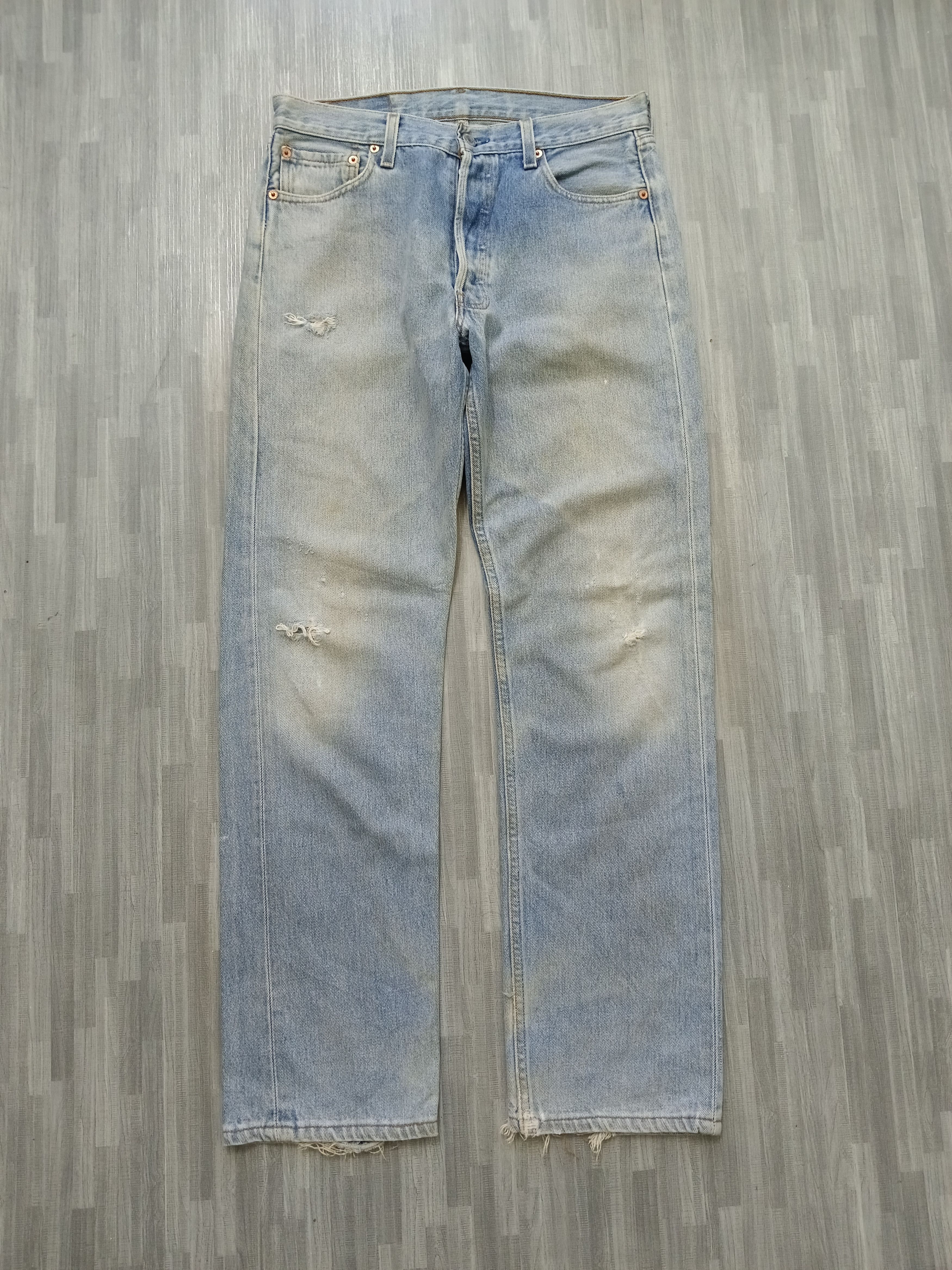Levi's Vintage Clothing × Vintage SICK DISTRESSED LEVIS 501 90s DENIM PANTS Size US 30 / EU 46 - 2 Thumbnail