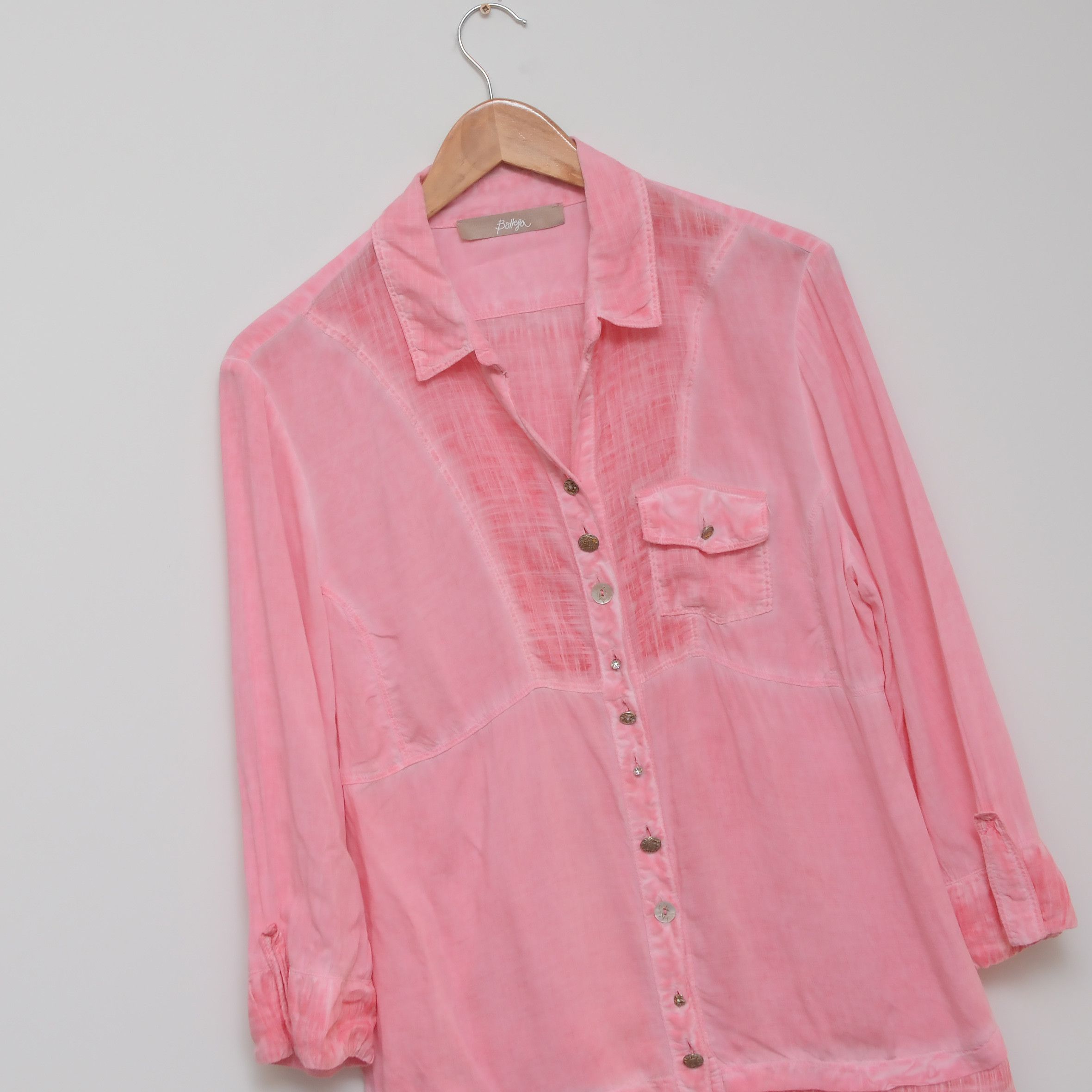 Bottega Desires Bottega by Elisa Cavaletti Pink Capri Blouse Shirt Top L Y2K Size L / US 10 / IT 46 - 2 Thumbnail