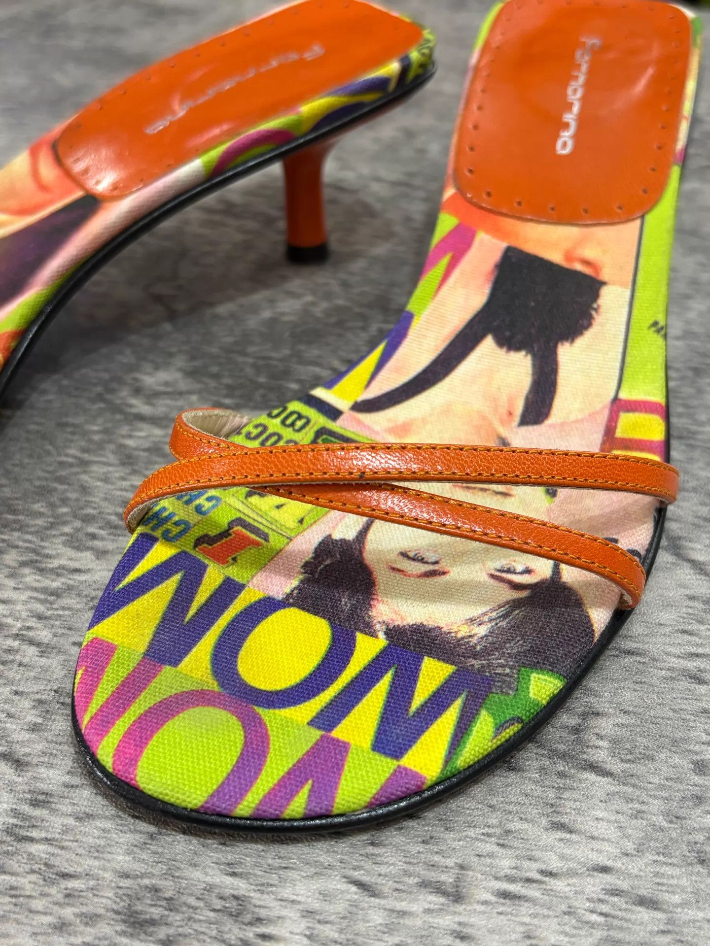 Other Fornarina Vintage Portrait Print Kitten Heel Pumps 37 Size US 6.5 / IT 36.5 - 5 Thumbnail