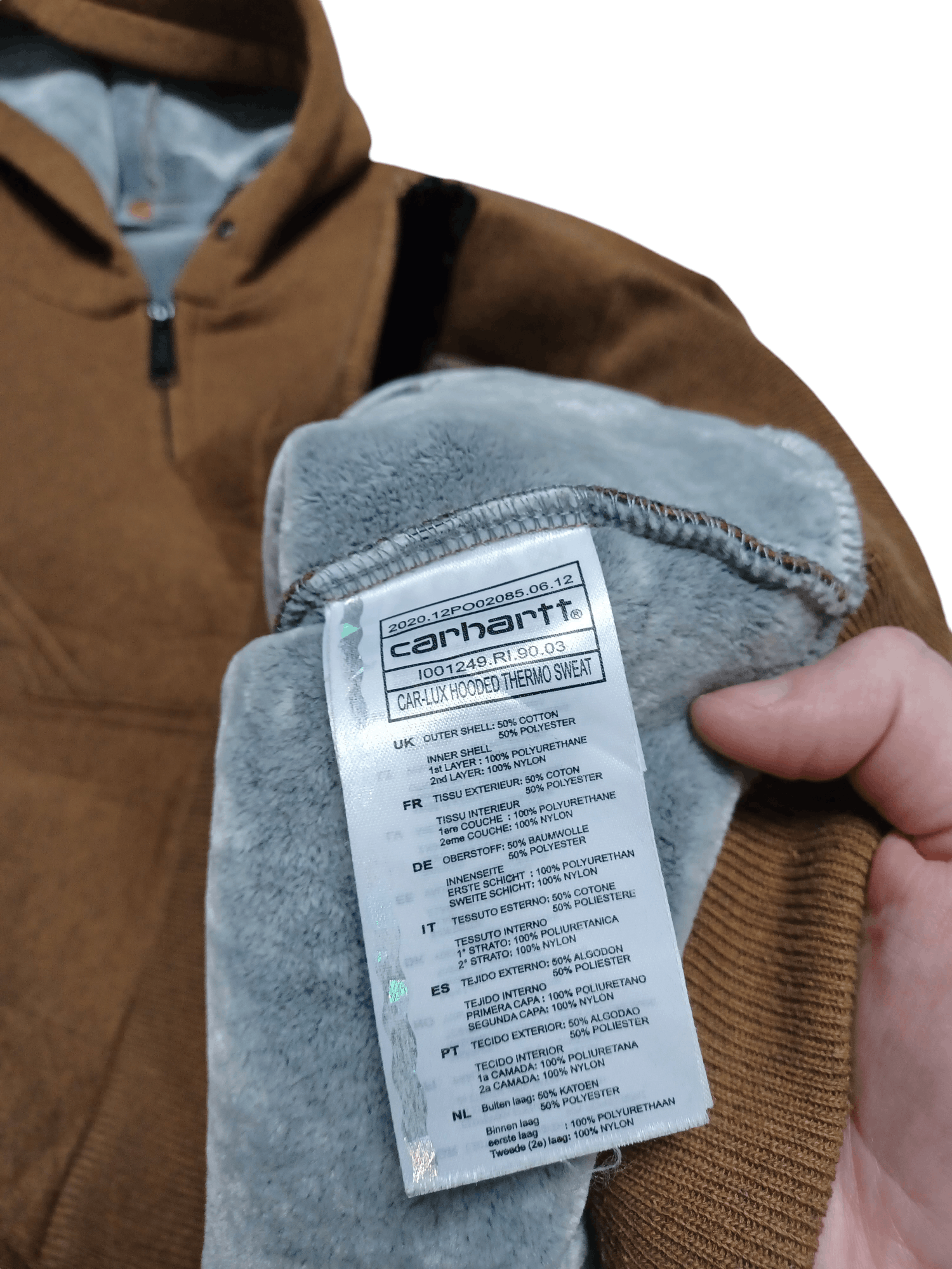 Carhartt CARHARTT THERMO LUX WARM ZIP HOODIE SK8 Y2K DRILL STREETWEAR Size US L / EU 52-54 / 3 - 6 Thumbnail