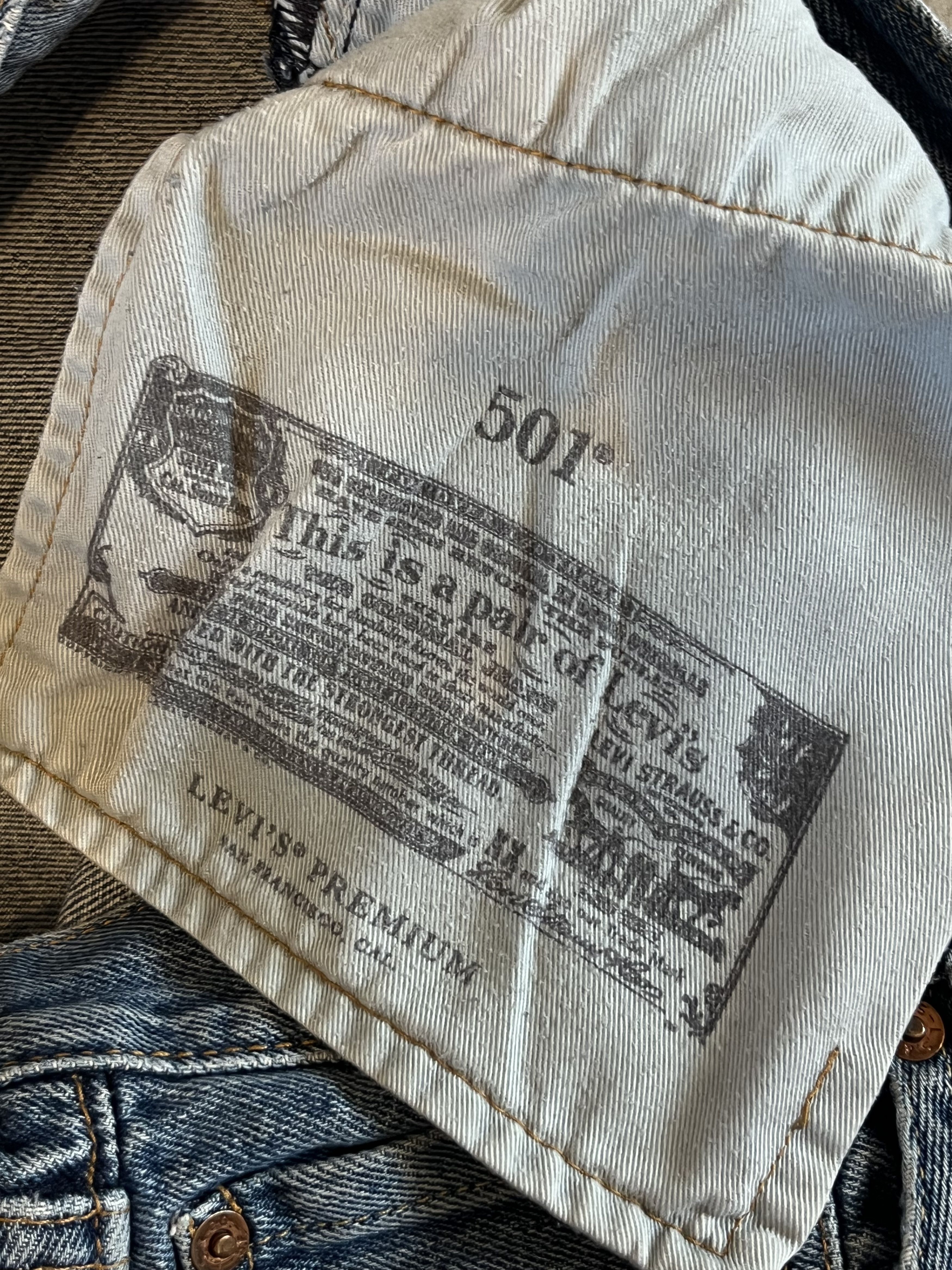 Levi's Levi's Premium 501 Big E Washed Blue Denim Size US 31 - 8 Thumbnail
