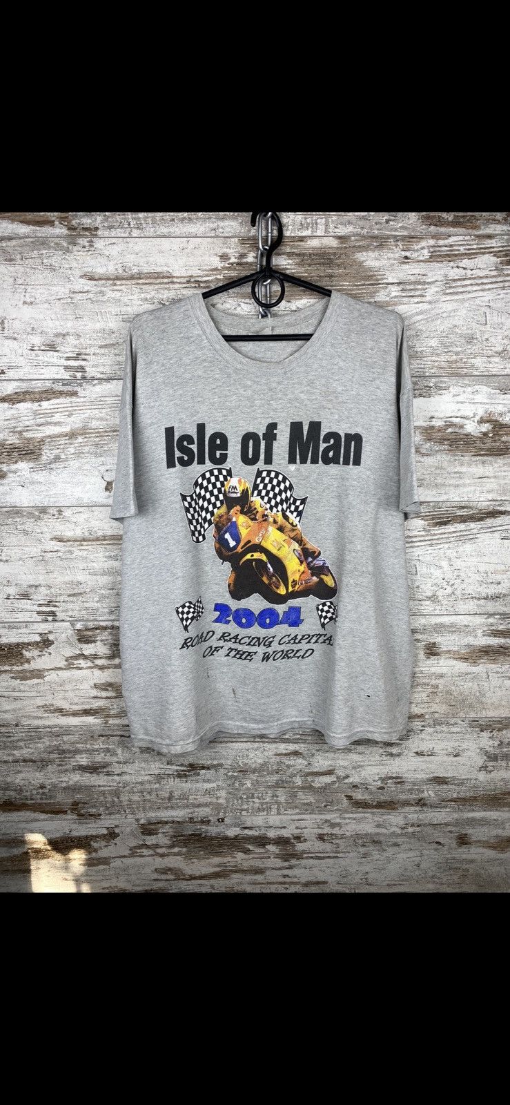 Vintage Mens Vintage Distressed Isle Of Man Racing Moto T Shirt Tee Size US L / EU 52-54 / 3 - 1 Thumbnail