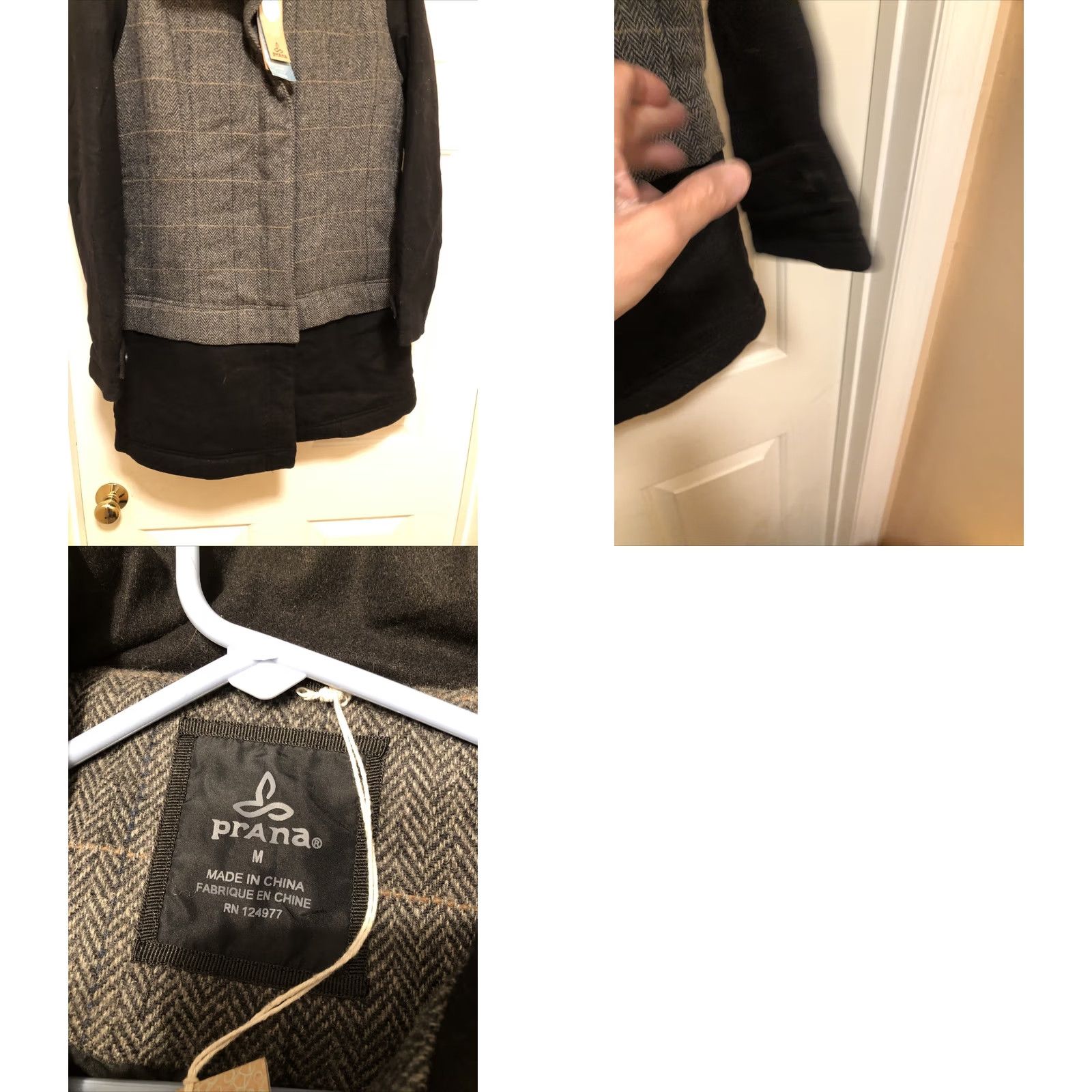 Prana prAna Caprise Jacket Womens Size M Gravel Insulated Wool Tweed Stand-Up Collar NWT 99 Size M / US 6-8 / IT 42-44 - 8 Thumbnail