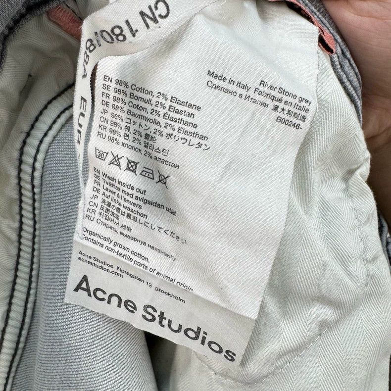 Acne Studios Acne Studios Grey washed leather brand jeans Size US 32 / EU 48 - 7 Thumbnail