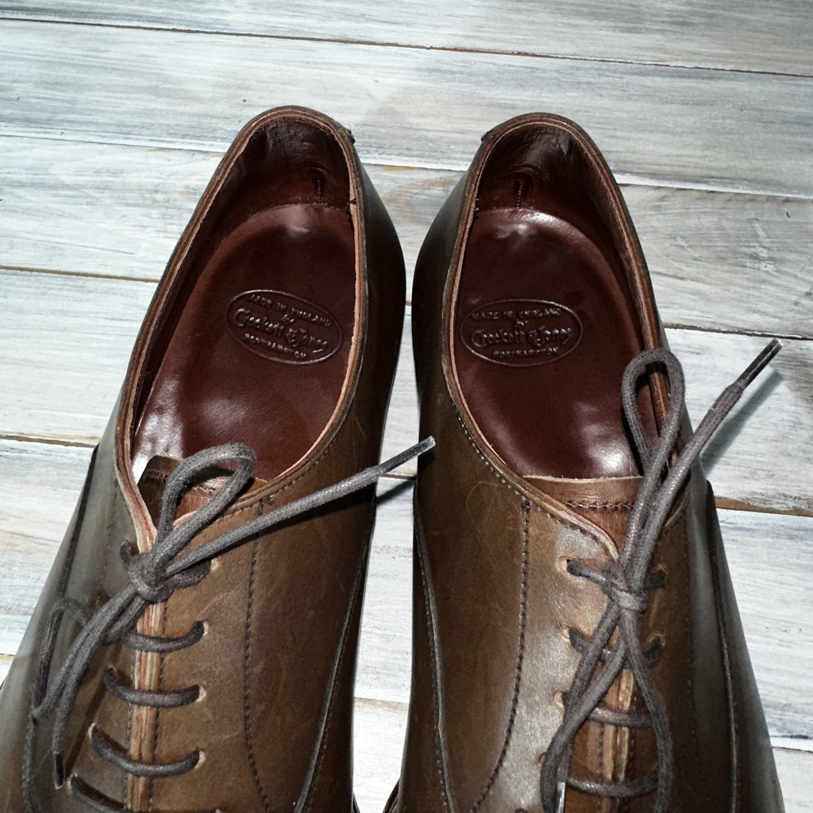 Crockett & Jones CROCKETT & JONES Audley Oxford Calf Leather Made In England Size US 9.5 / EU 42-43 - 13 Thumbnail