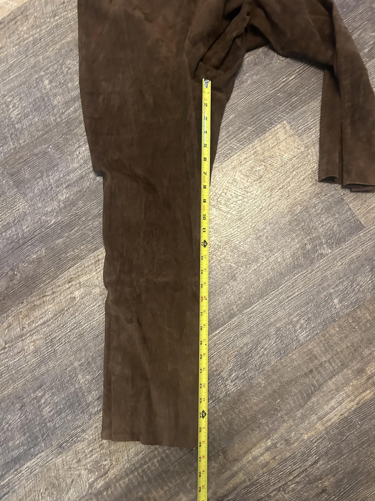 Vince Vince Lamb Suede Split Hem Pants L Chocolate Brown Cropped Size 36" / US 14 / IT 50 - 8 Thumbnail