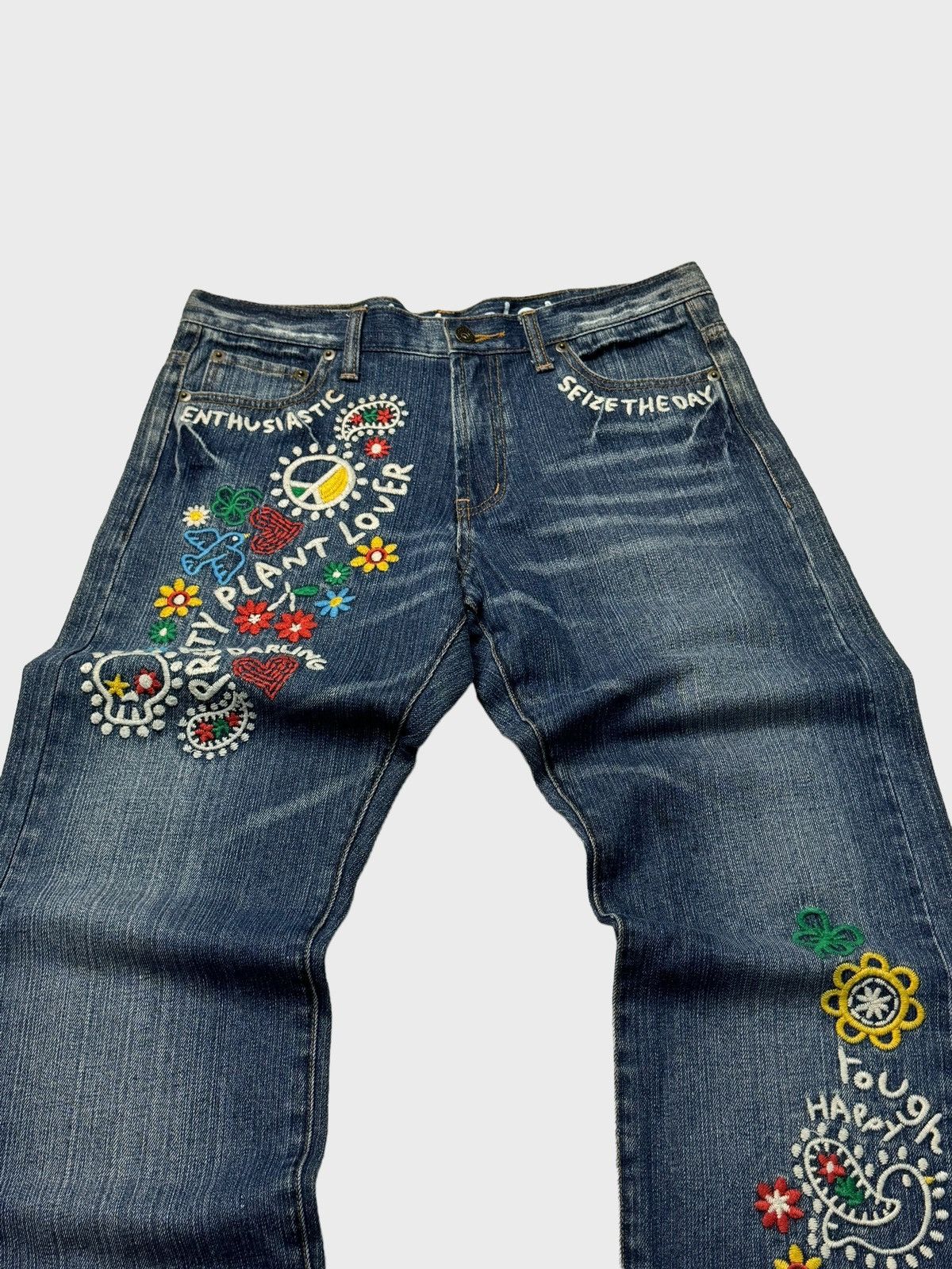 Hysteric Glamour Rough Natural Charm Embroidery Junya Watanabe Style Denim Size US 30 / EU 46 - 3 Thumbnail