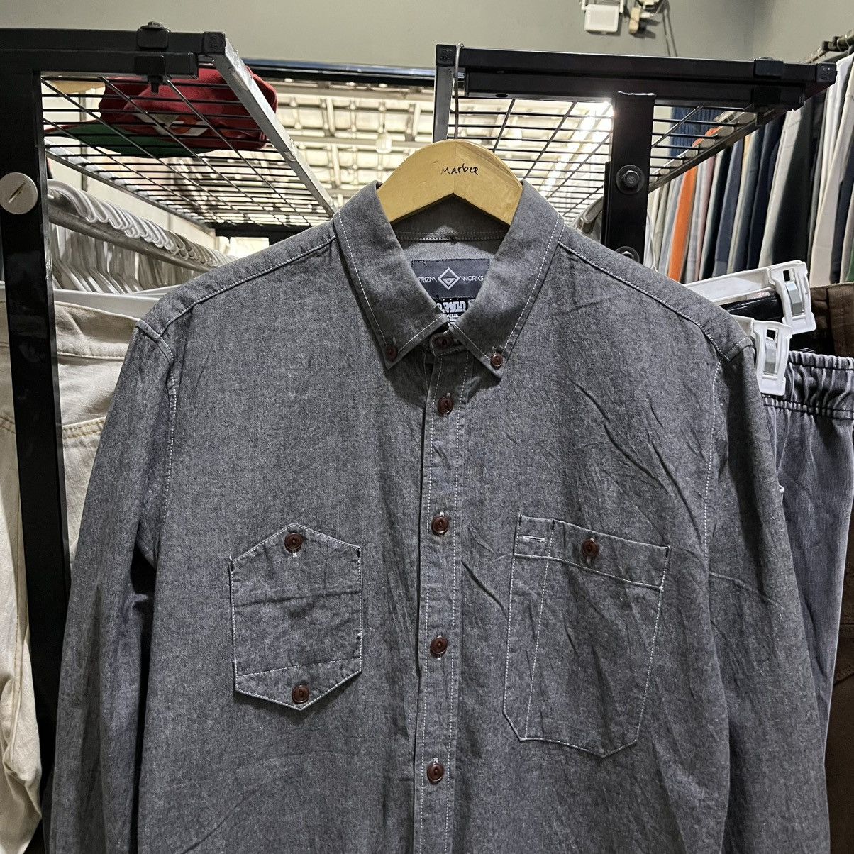 Yohji Yamamoto Vintage FrizmWork Unique Pocket Long sleeve button shirt Size US XL / EU 56 / 4 - 2 Thumbnail
