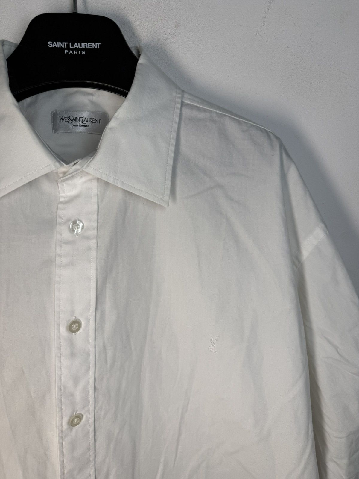Yves Saint Laurent White YSL Shirt Dress Button Up Classic Logo Size US XXL / EU 58 / 5 - 13 Thumbnail