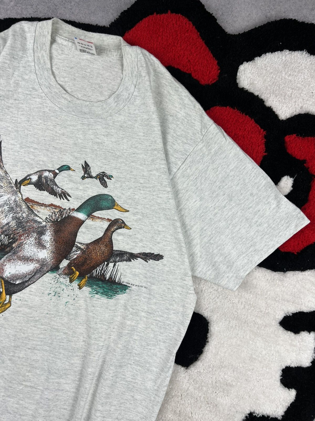 Fruit Of The Loom USA Nature Air Waves 1988 Birds Ducks Vintage Tee Shirt Size US L / EU 52-54 / 3 - 3 Thumbnail