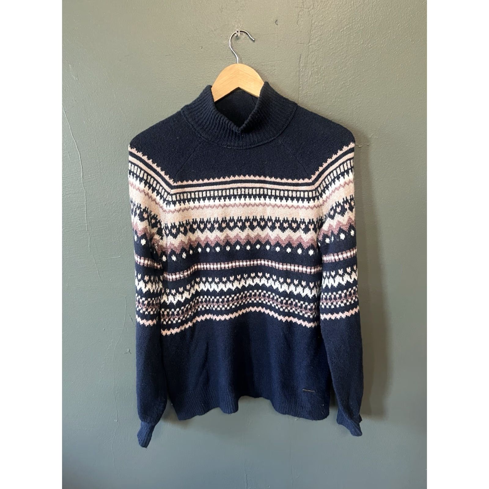 Abercrombie & Fitch Abercrombie & Fitch Womens Blue Knit Long Sleeve Turtleneck Sweatshirt sz Small Size S / US 4 / IT 40 - 2 Thumbnail