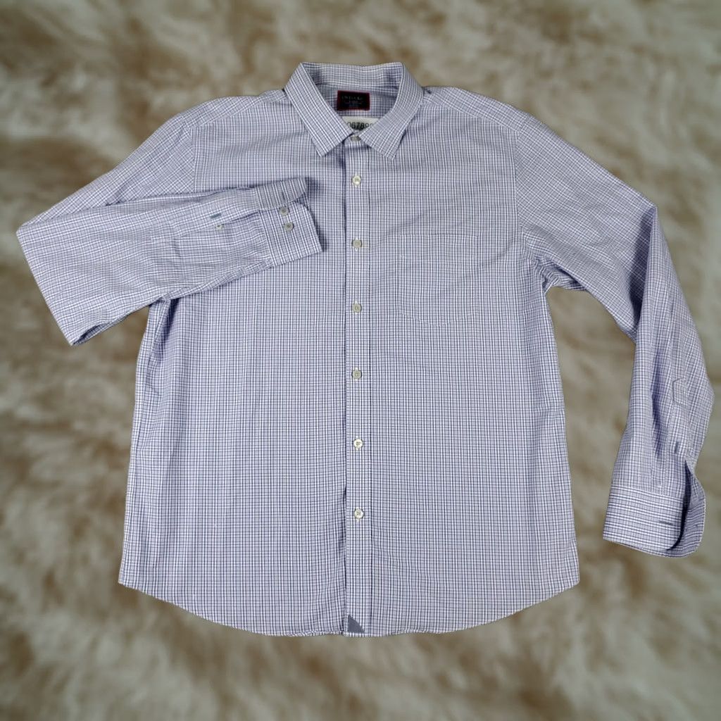 UNTUCKit UNTUCKit Shirt Mens XL Blue Plaid Button-Up Long Sleeve Casual Size US XL / EU 56 / 4 - 1 Thumbnail