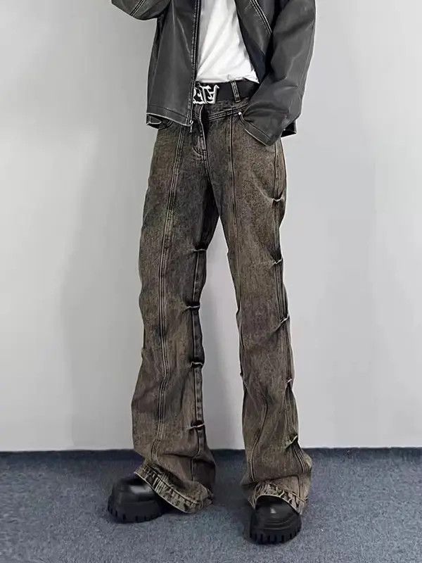 VIBE Street grunge washed micro-flared jeans Size US 34 / EU 50 - 1 Thumbnail